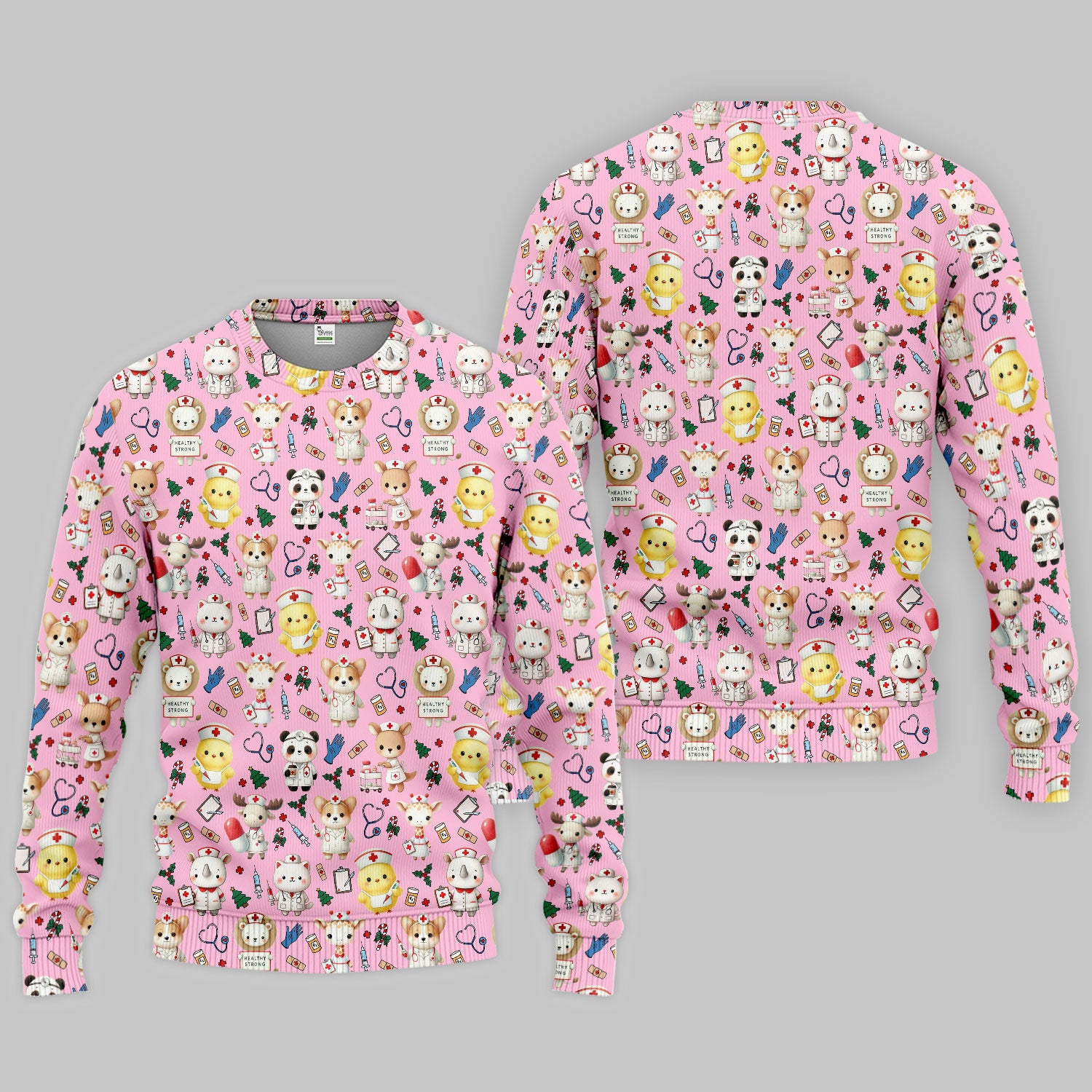 Comfortable Scrubs for Nurses - Women's Scrub Sets - Blue Scrub Pants and V Neck Top - Puppy Print Nursing Uniform