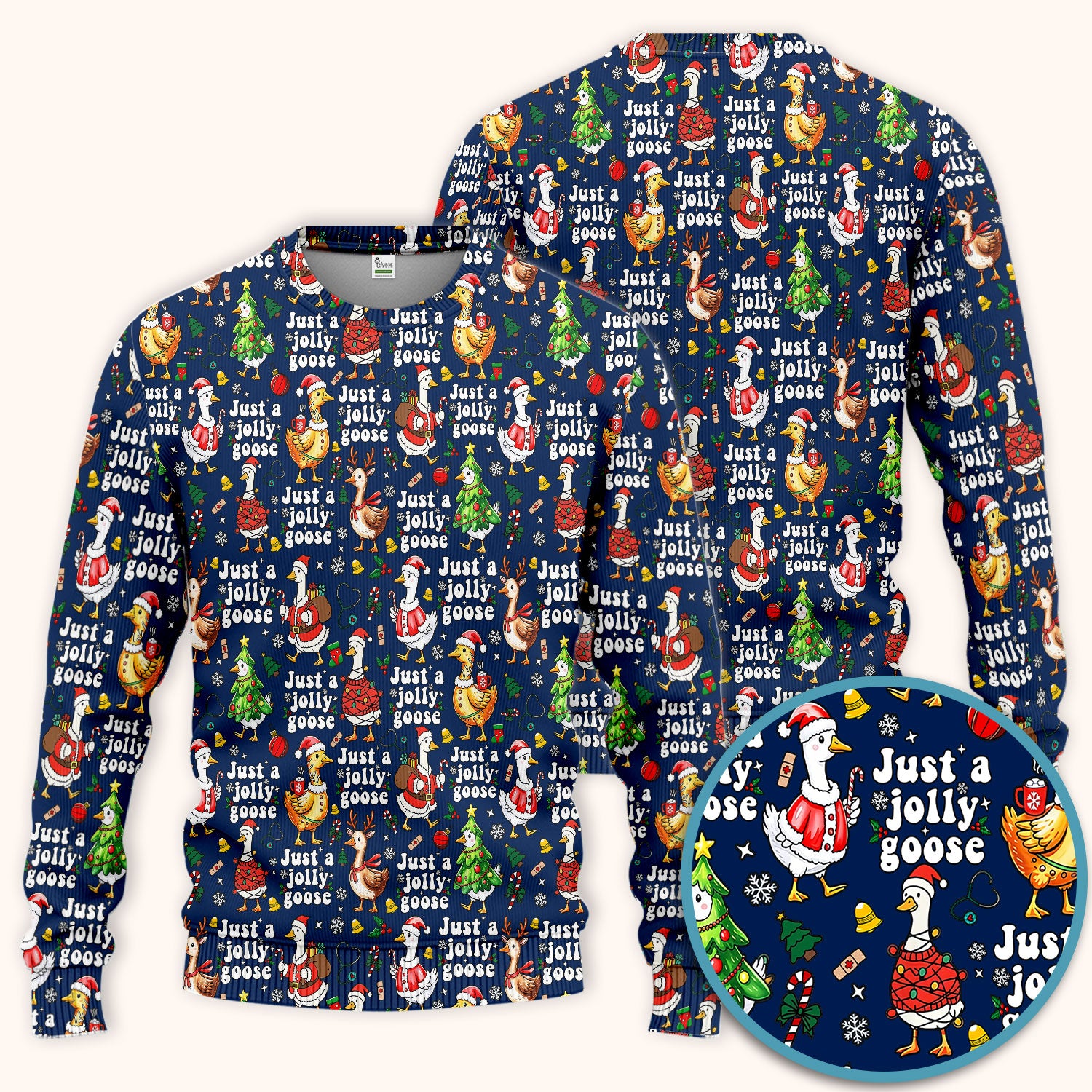 Just a Jolly Goose Funny Christmas Scrub Set - Holiday Medical Uniform for Nurse - Santa Goose Pants and Top