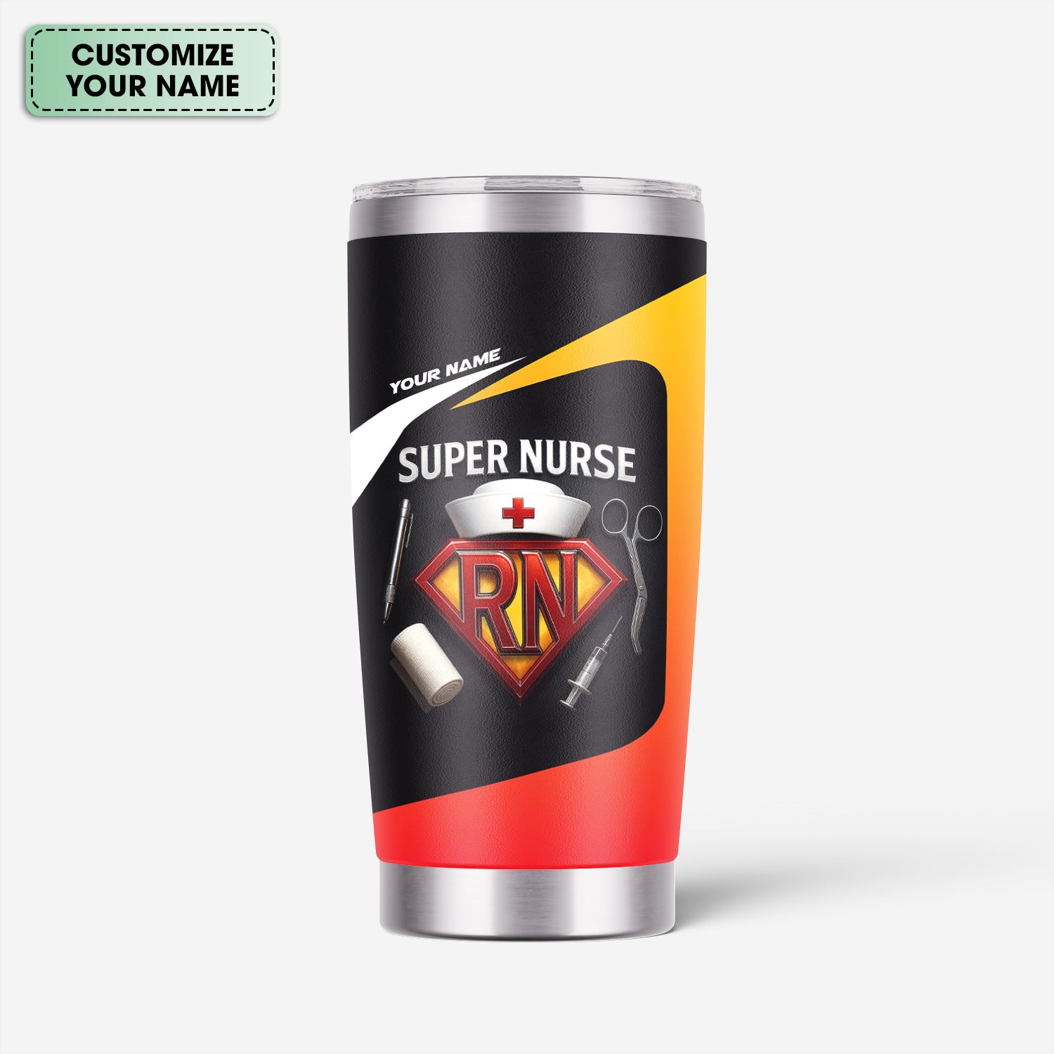 Personalized Super Nurse Tumbler - RN Medical Tools Cup - Gift for Healthcare Heroes