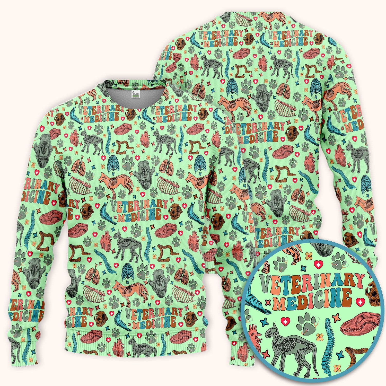 Vet Tech Scrub Set - Veterinary Medicine Scrubs Pants and V Neck Top - Animal Medical Uniform for Women Nurse Gift