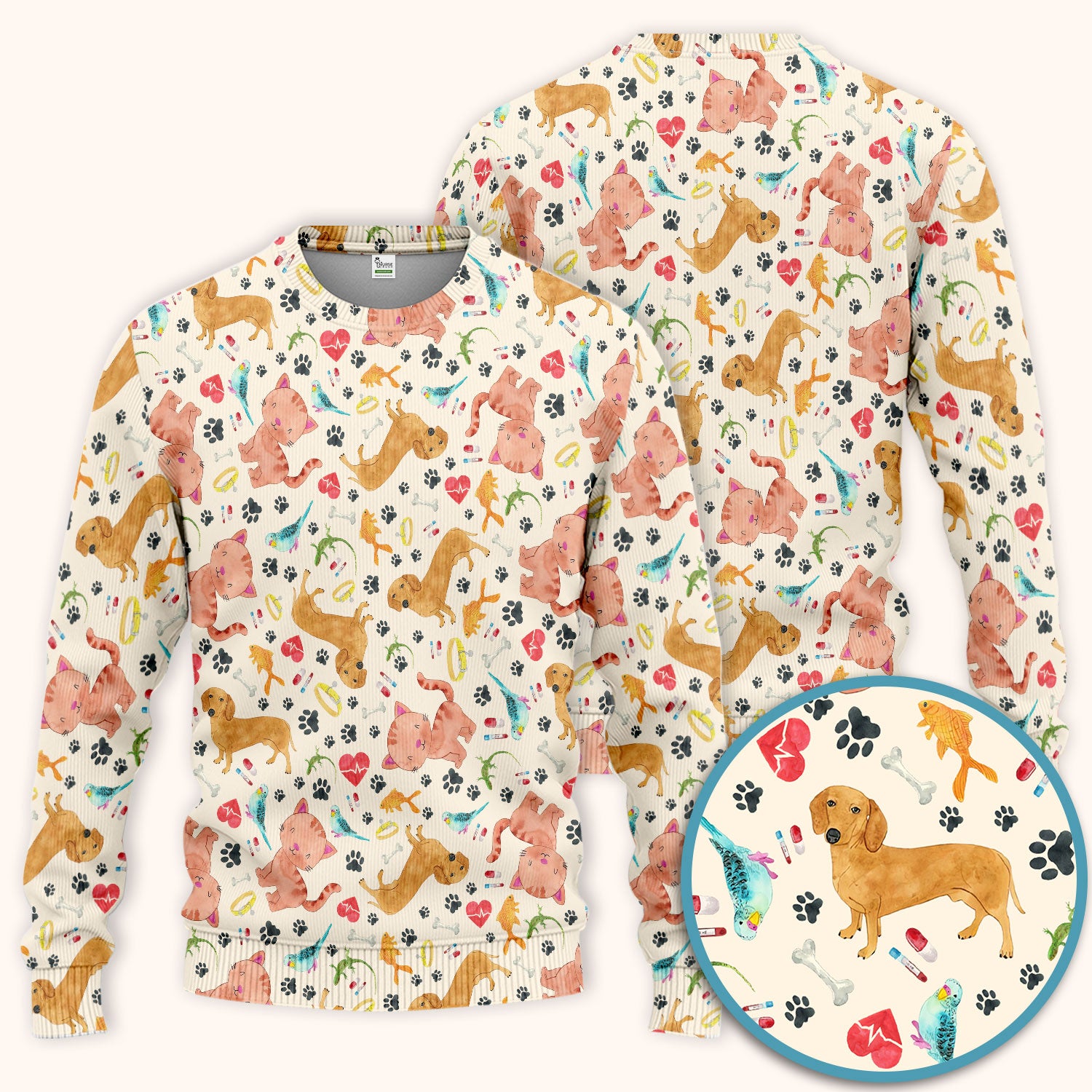 Cute Cat Dog Scrub Set - Animal Lover Medical Uniform - Funny Veterinary Nurse Gift for Women RN CNA LPN