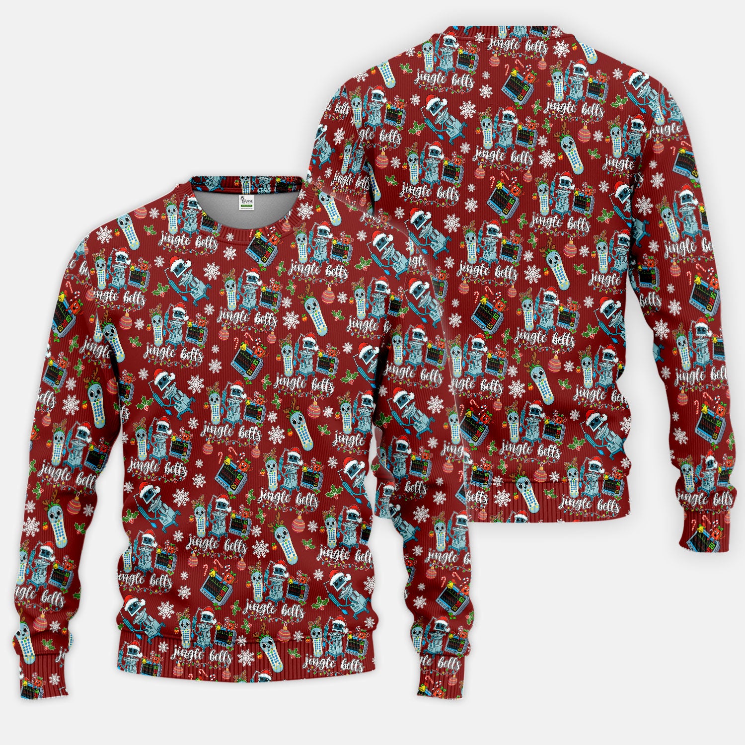 Funny Xmas Women's Scrub Sets - Jingle Bells Holiday Med Uniform -  Christmas Scrub Pants and V Neck Top for RN LPN CNA