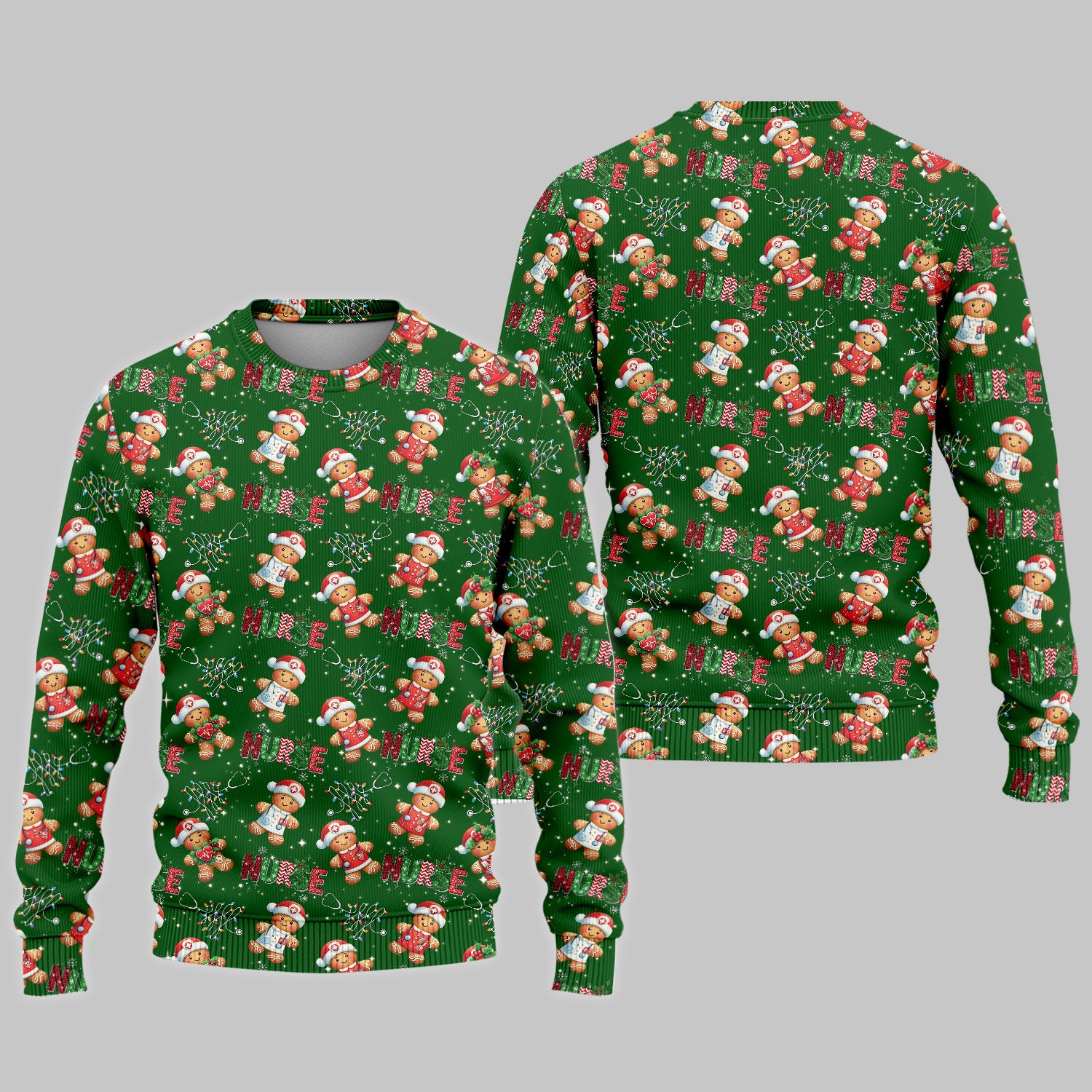 Christmas Gingerbread Women's Scrub Sets - Comfortable Scrubs for Nurses - Funny Xmas Scrub Pants and V Neck Top for RN CNA LPN