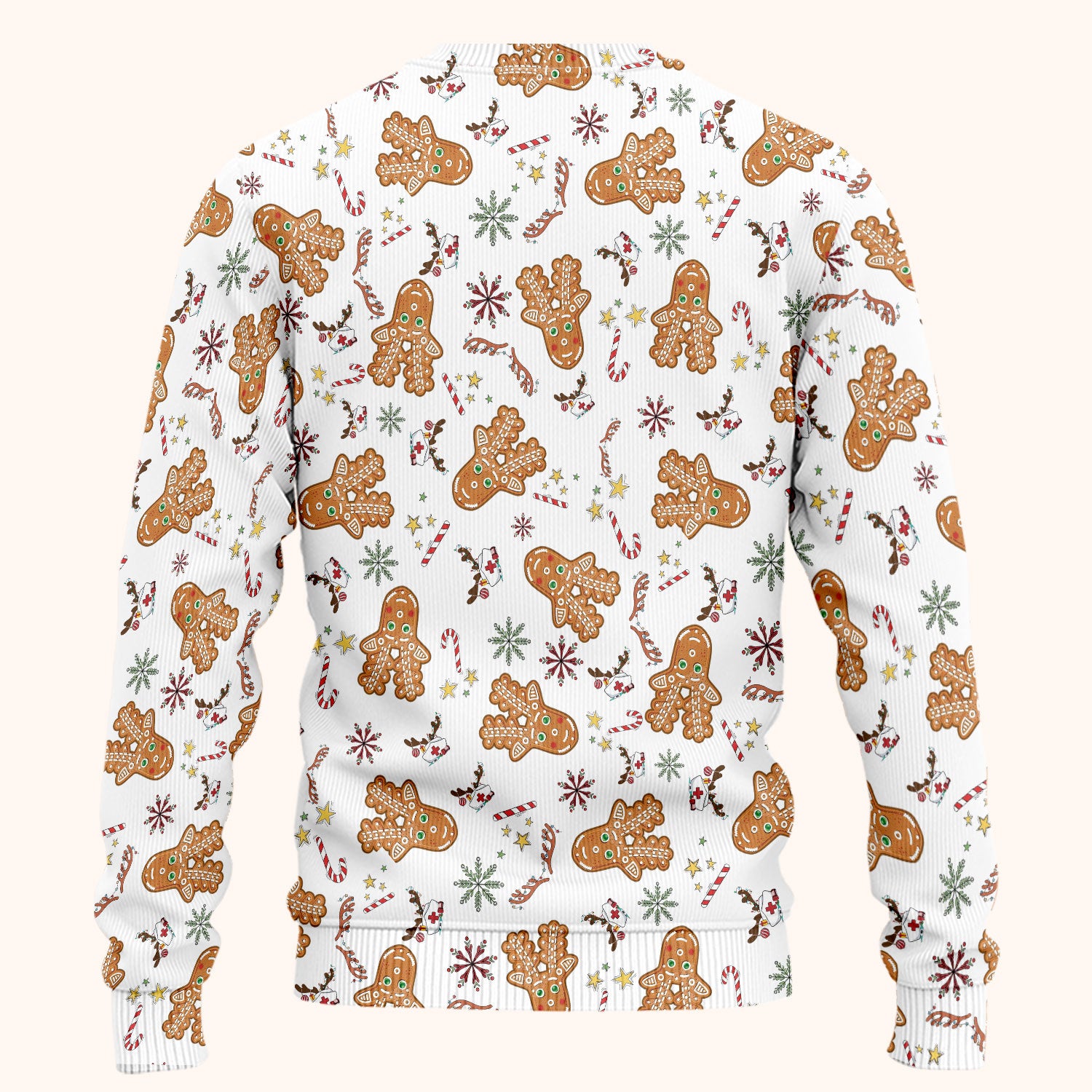 Gingerbread Cookies Reindeer Women's Scrub Sets - Comfortable Scrubs for Nurses - Funny Christmas Med Uniform