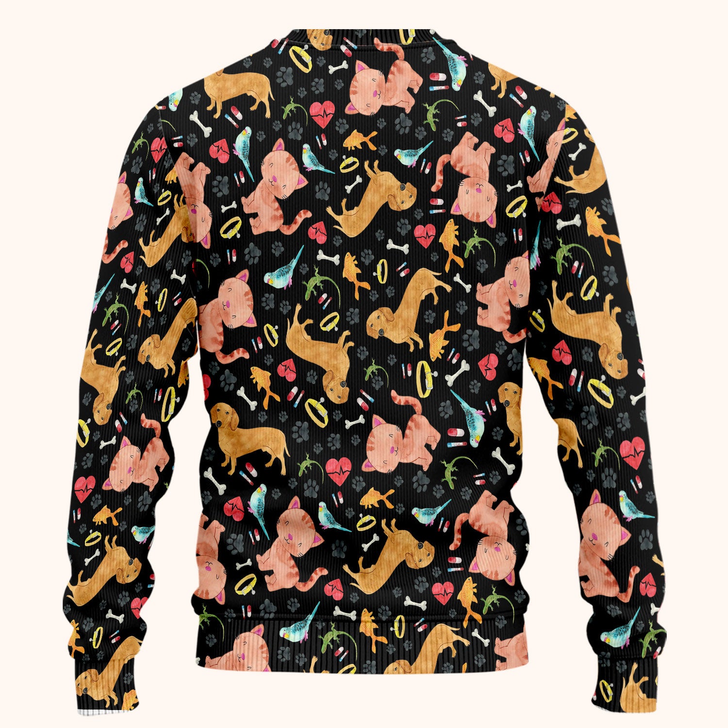 Cat Dog Veterinary Scrub Set - Cute Animal Paw Print Medical Pants and V Neck Top for Women RN CNA Vet Tech