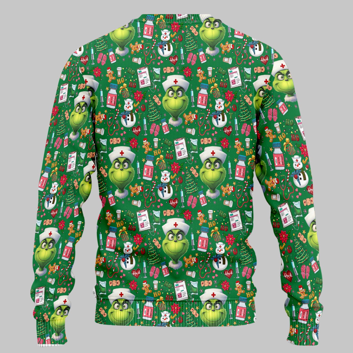 Merry Grinchmas Scrub Set for Women - Comfortable Nursing Pants - Christmas Medical Uniform - Holiday Ugly Sweater Gift for Her