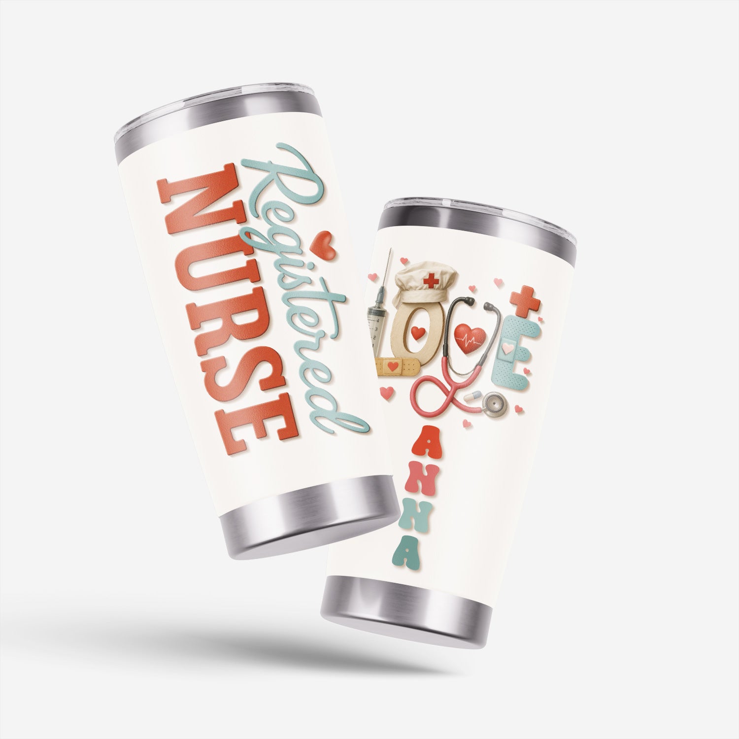 Personalized Registered Nurse Tumbler - Unique Nurse Design - Gift for Healthcare Professionals, RNs, and LPNs