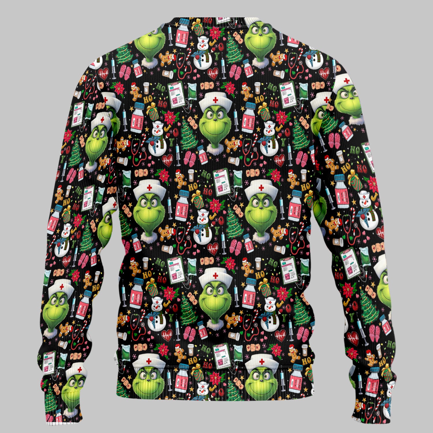Merry Grinchmas Scrub Set for Women - Comfortable Nursing Pants - Christmas Medical Uniform - Holiday Ugly Sweater Gift for Her
