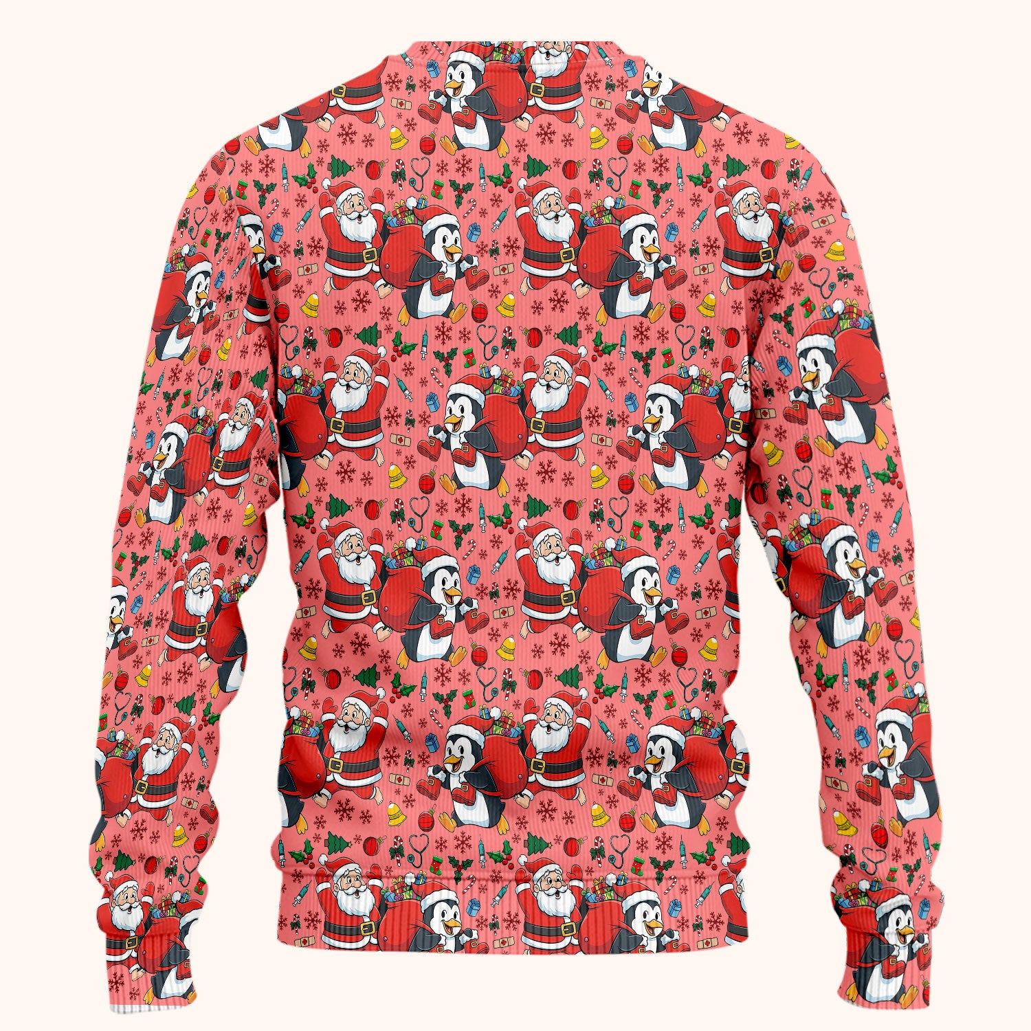Funny Penguin Christmas Scrub Set - Santa Holiday Nurse Uniform for Women - Medical Gift for RN CNA LPN