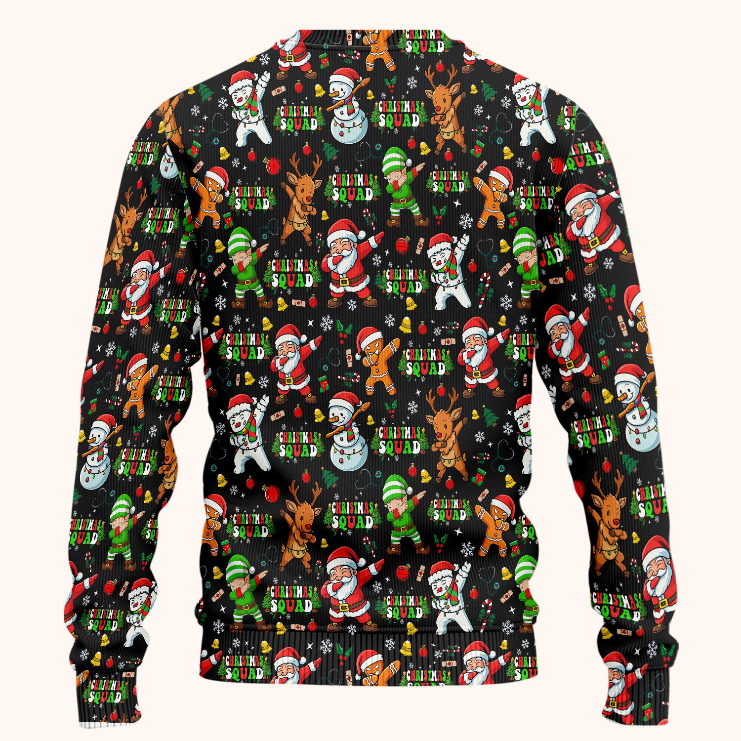 Christmas Squad Scrub Set - Funny Santa & Reindeer Pants and V Neck Top - Cute Holiday Medical Uniform for Nurses, Doctors & Vet Techs