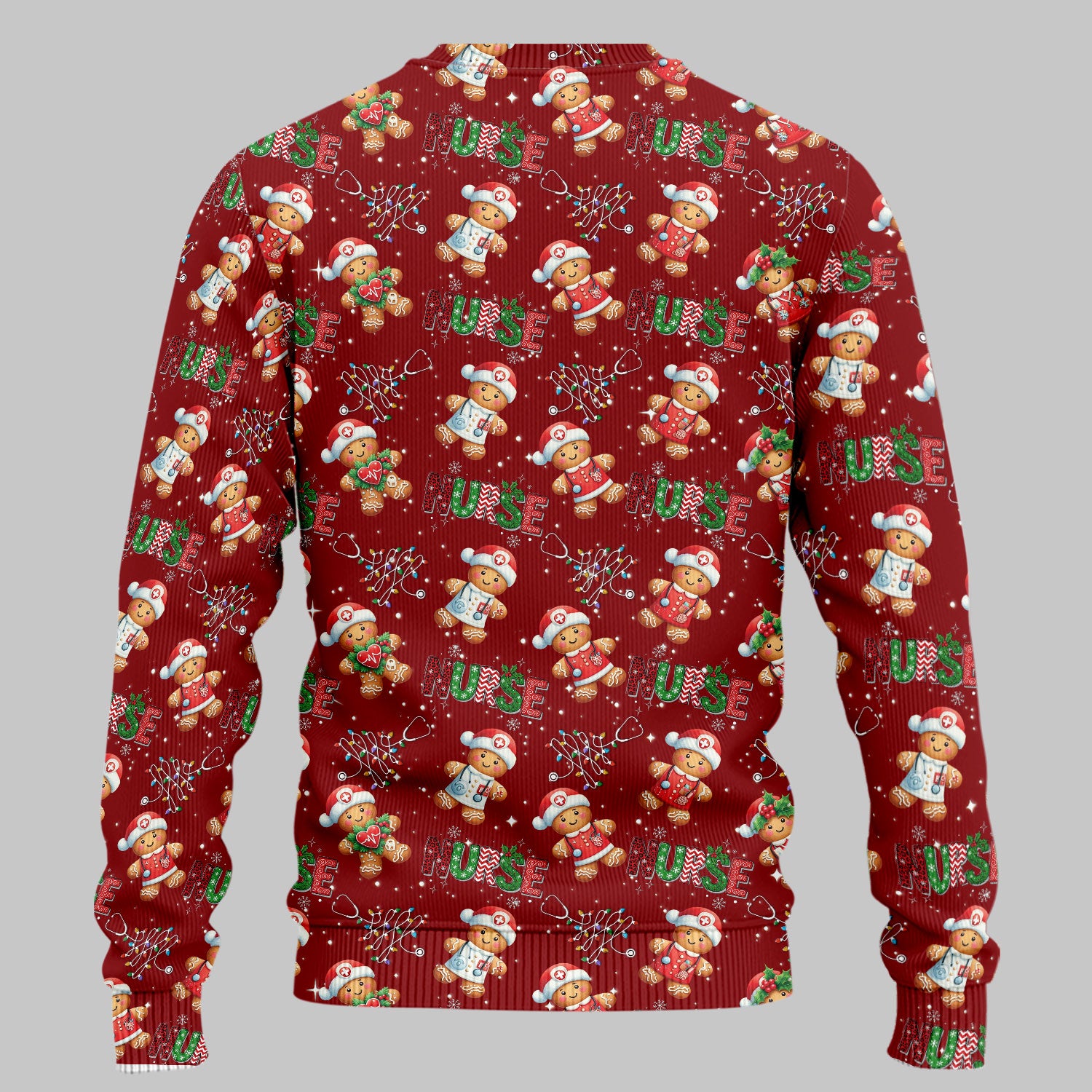 Christmas Gingerbread Women's Scrub Sets - Comfortable Scrubs for Nurses - Funny Xmas Scrub Pants and V Neck Top for RN CNA LPN