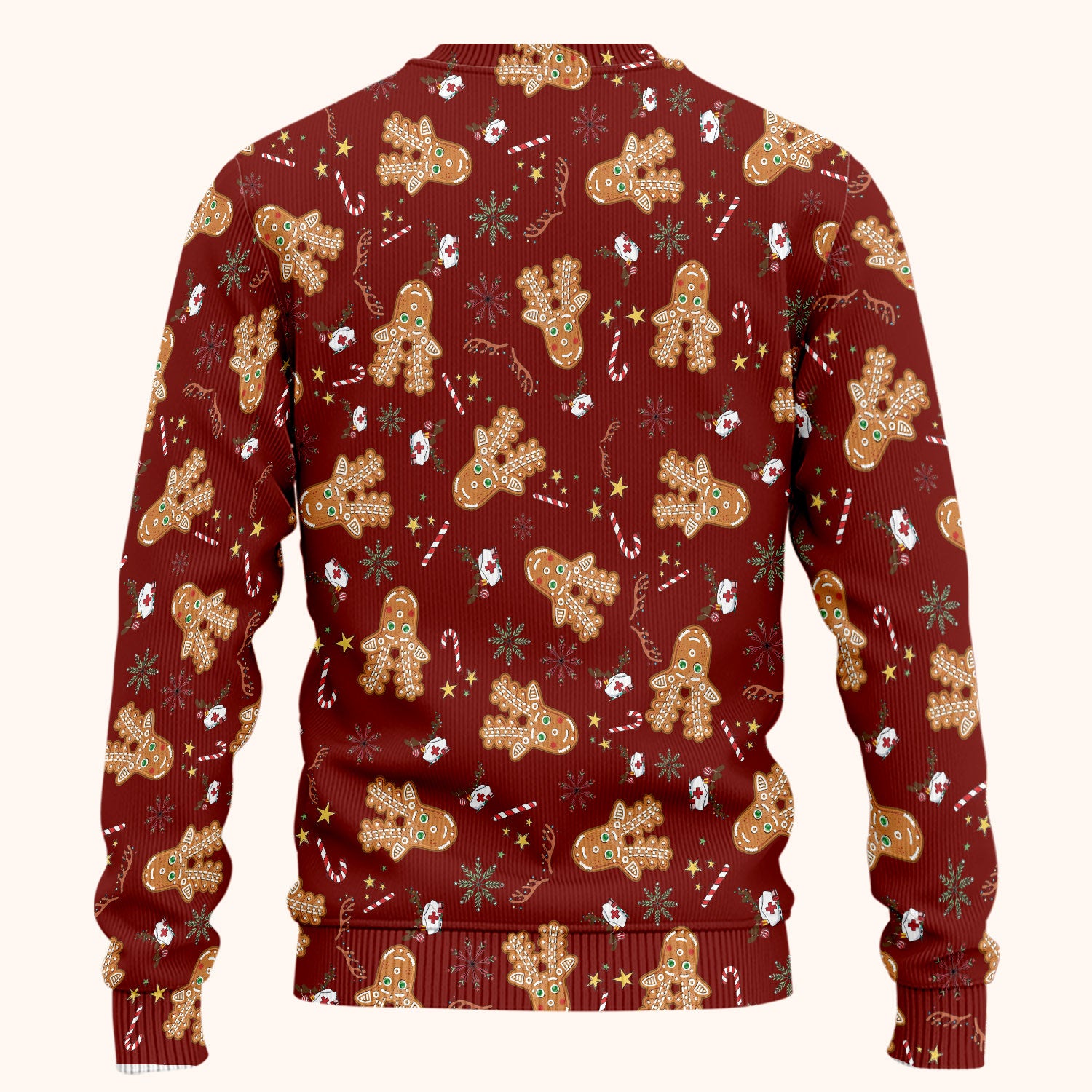 Gingerbread Cookies Reindeer Women's Scrub Sets - Comfortable Scrubs for Nurses - Funny Christmas Med Uniform