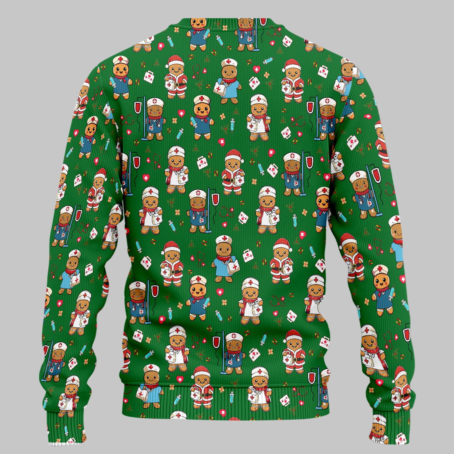 Gingerbread with Santa Nurse Scrub Set - Santa’s Favorite Nurse Holiday Gift - Medical Uniform for RN LPN CNA - Funny Xmas Ugly Sweater