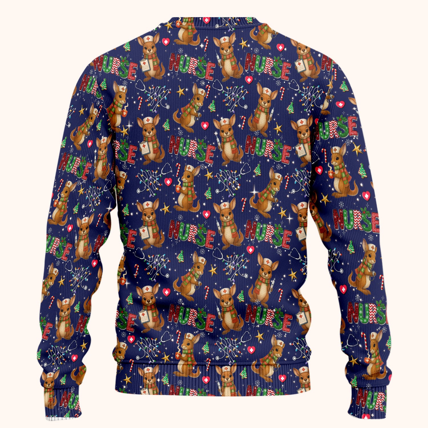 Christmas Kangaroo Nurse Scrub Set - Cute Aussie Holiday Medical Uniform - Funny Xmas Gift for Women