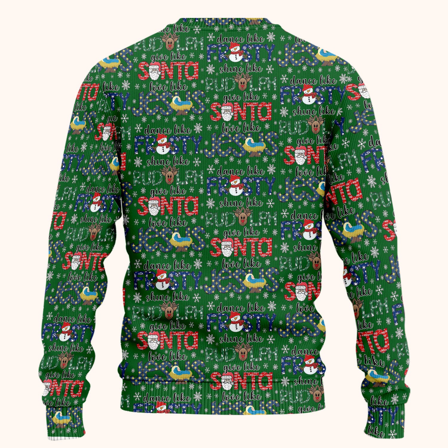 Xmas Rudolph Comfortable Scrub Set for Nurses - God Santa Scrub Pants and V Neck Top - Breathable Med Uniform