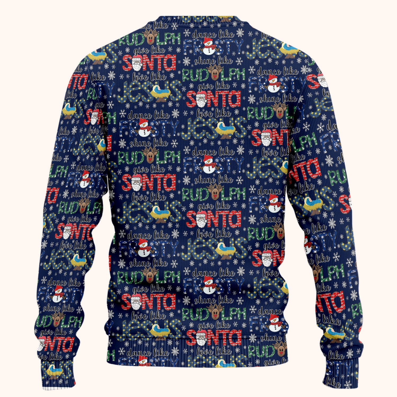 Xmas Rudolph Comfortable Scrub Set for Nurses - God Santa Scrub Pants and V Neck Top - Breathable Med Uniform