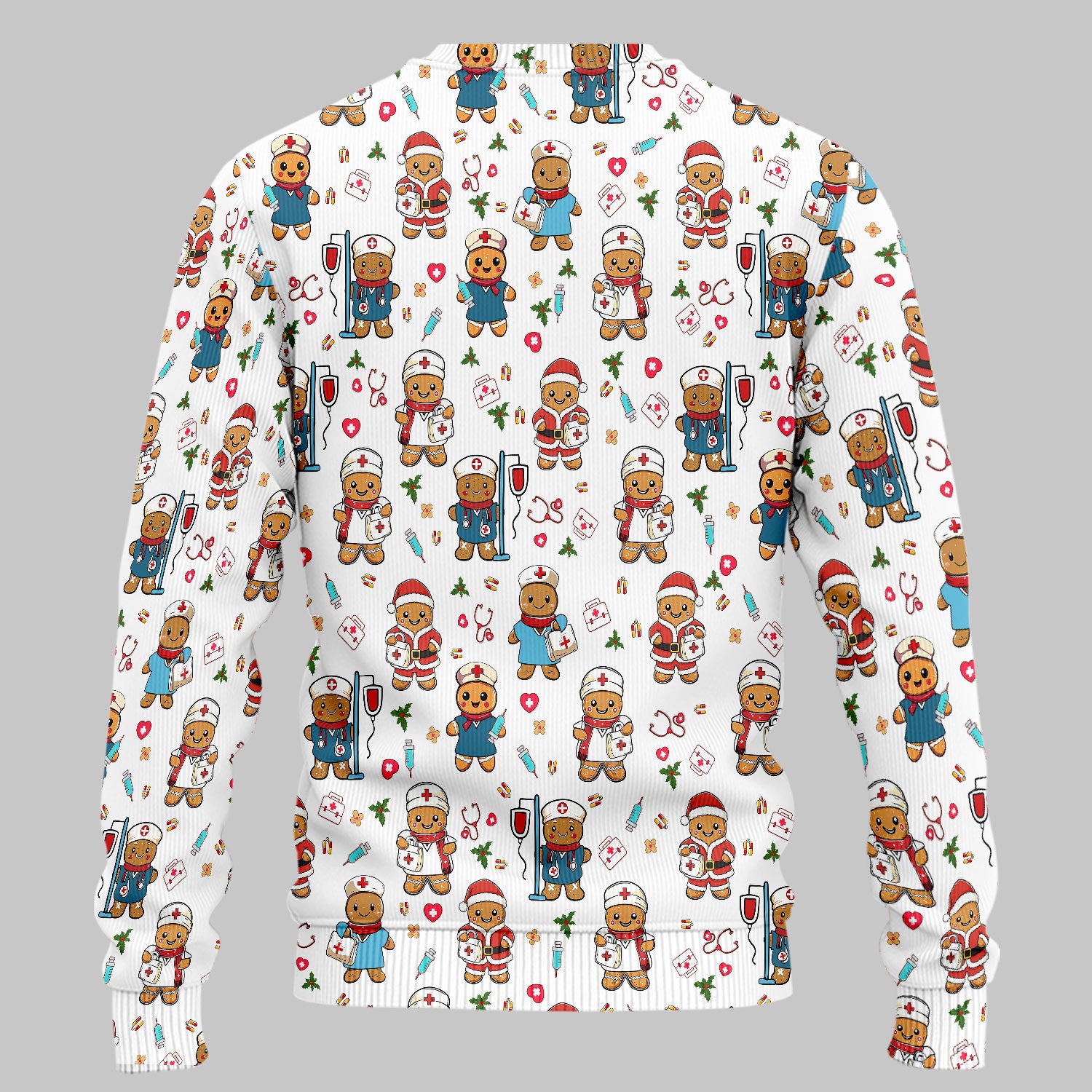 Gingerbread Nurse Scrub Pants - Santa’s Favorite Nurse Holiday Gift - Medical Uniform Set for RN LPN CNA - Funny Xmas Ugly Sweater