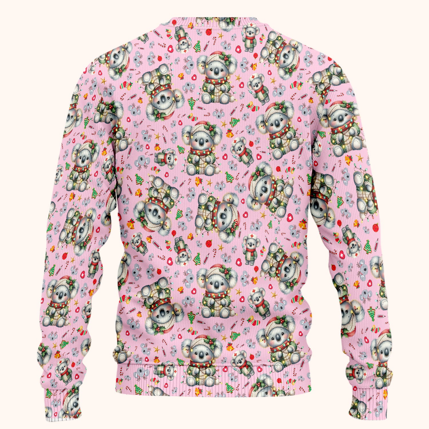 Aussie Koala Nurse Scrub Set - Cute Christmas Medical Uniform - Funny Holiday Animal Scrubs Pants and V Neck Top for Women