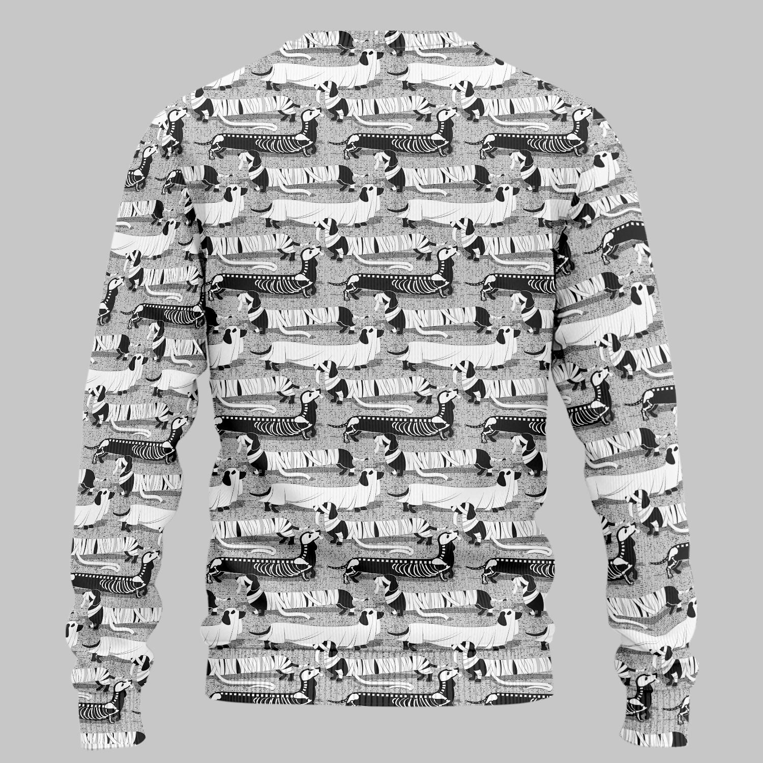Halloween Scrub Set for Women - Spooky Dachshund Skeleton Med Uniform - Comfortable Nursing Pants - Ugly Sweater for Pet Lover