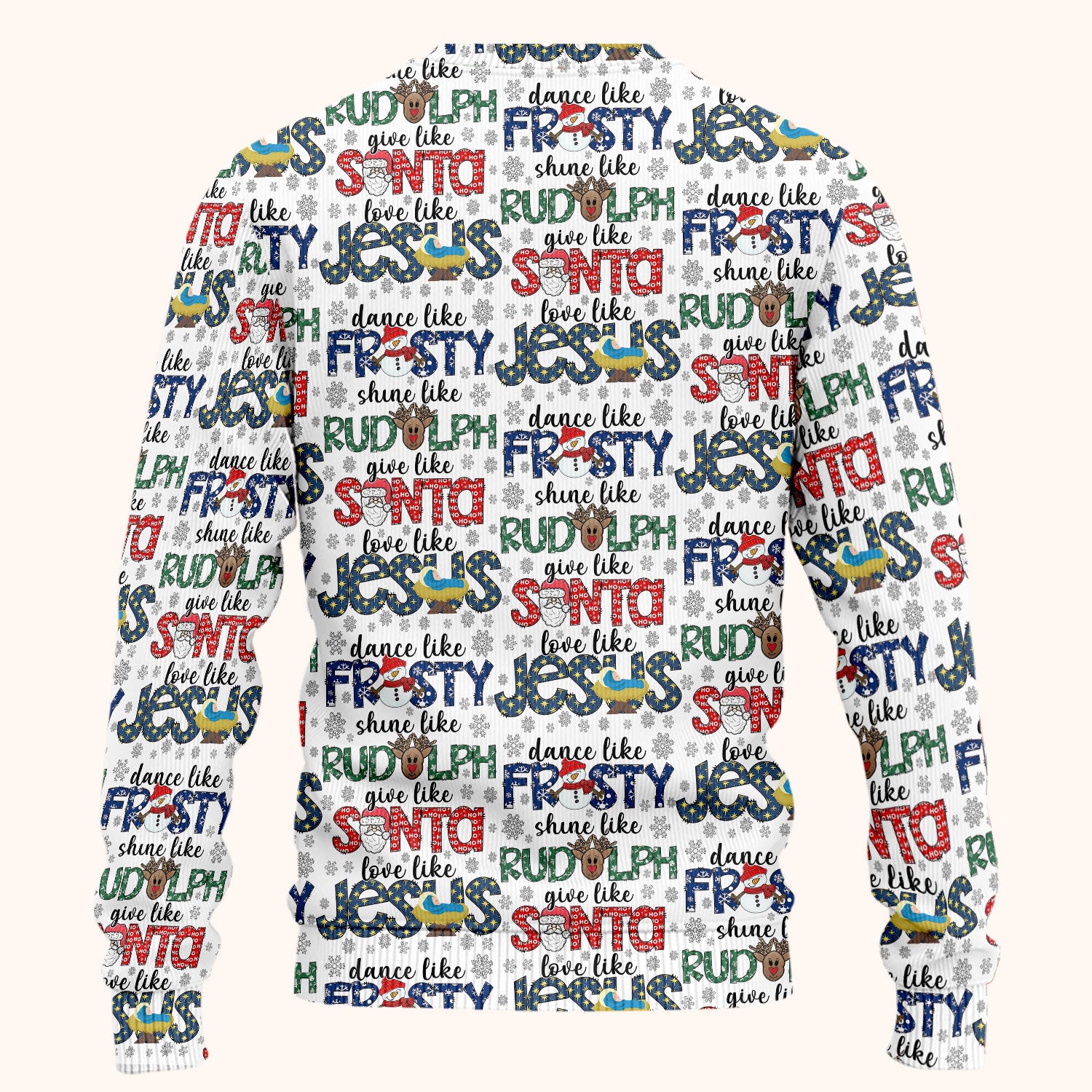Christmas Rudolph  Women's Scrub Sets - Dance Like Frosty Shine Like Rudolph Give Like Santa Love Like Jesus - Holiday Med Uniform