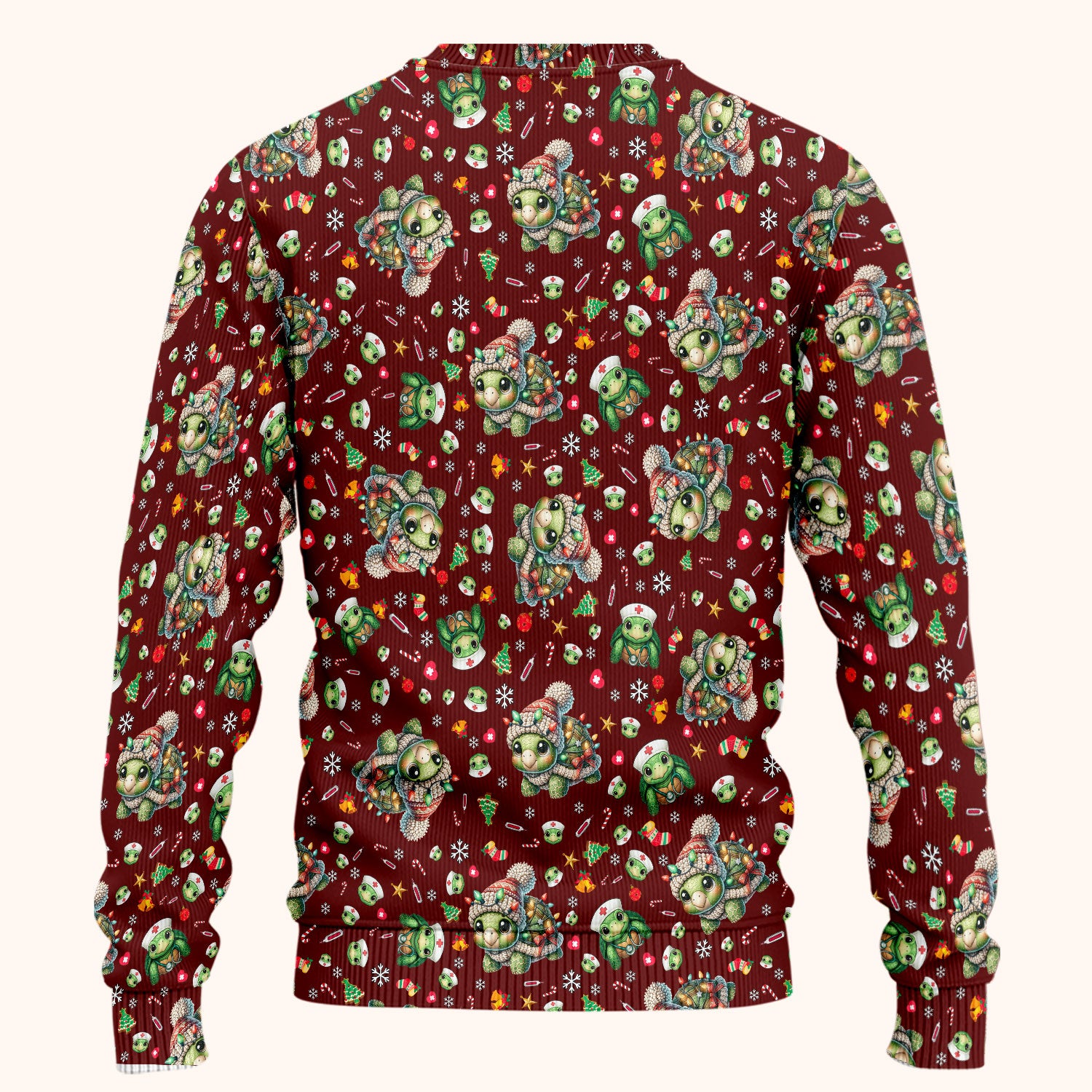 Christmas Turtle Scrub Set - Cute Funny Nurse Pants and V Neck Top - Holiday Medical Uniform for Women