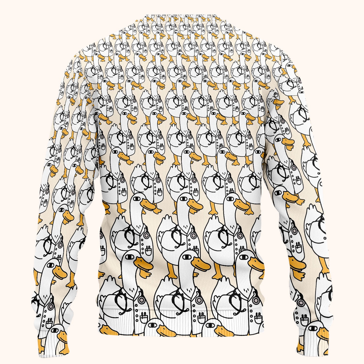 Funny Duck Scrub Set for Women - I'm a Doctor Scrubs Pants and V Neck Top - Cute Duck In The Row - Comfortable Nursing Uniform