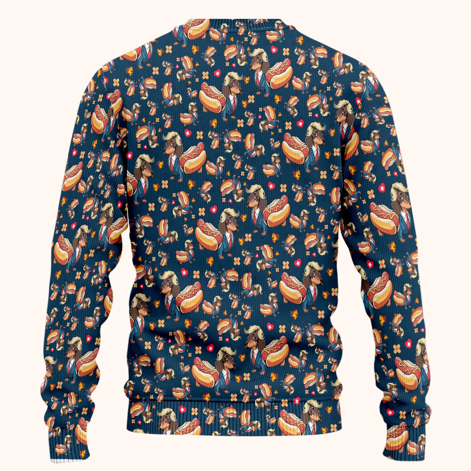 Dachshund Hot Dog Nurse Scrub Set - Funny Sausage Dog Pants and V Neck Top - Medical Uniform Gift