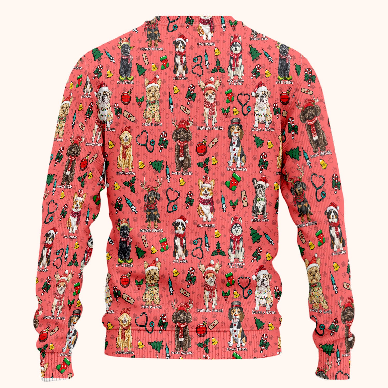 Cute Christmas Dog Scrubs Sets for Nurses - Corgi, Dachshund, Husky, Poodle & Labrador - Funny Holiday Medical Uniform for RN CNA LPN