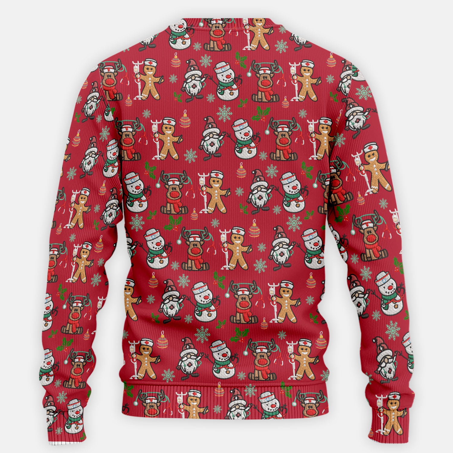 Reindeer Christmas Women's Scrub Sets - Gingerbread Cookies and Santa Claus Medical Uniform - Comfortable Scrubs for Nurses