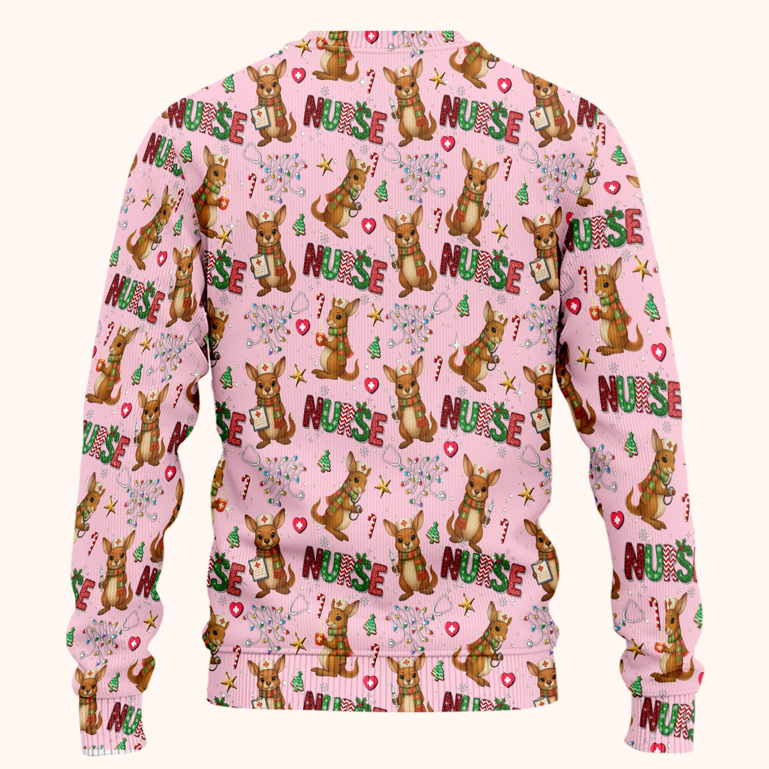 Aussie Kangaroo Christmas Scrub Set - Funny Holiday Nurse Shirt and Pants for Women - Cute Animal Medical Uniform