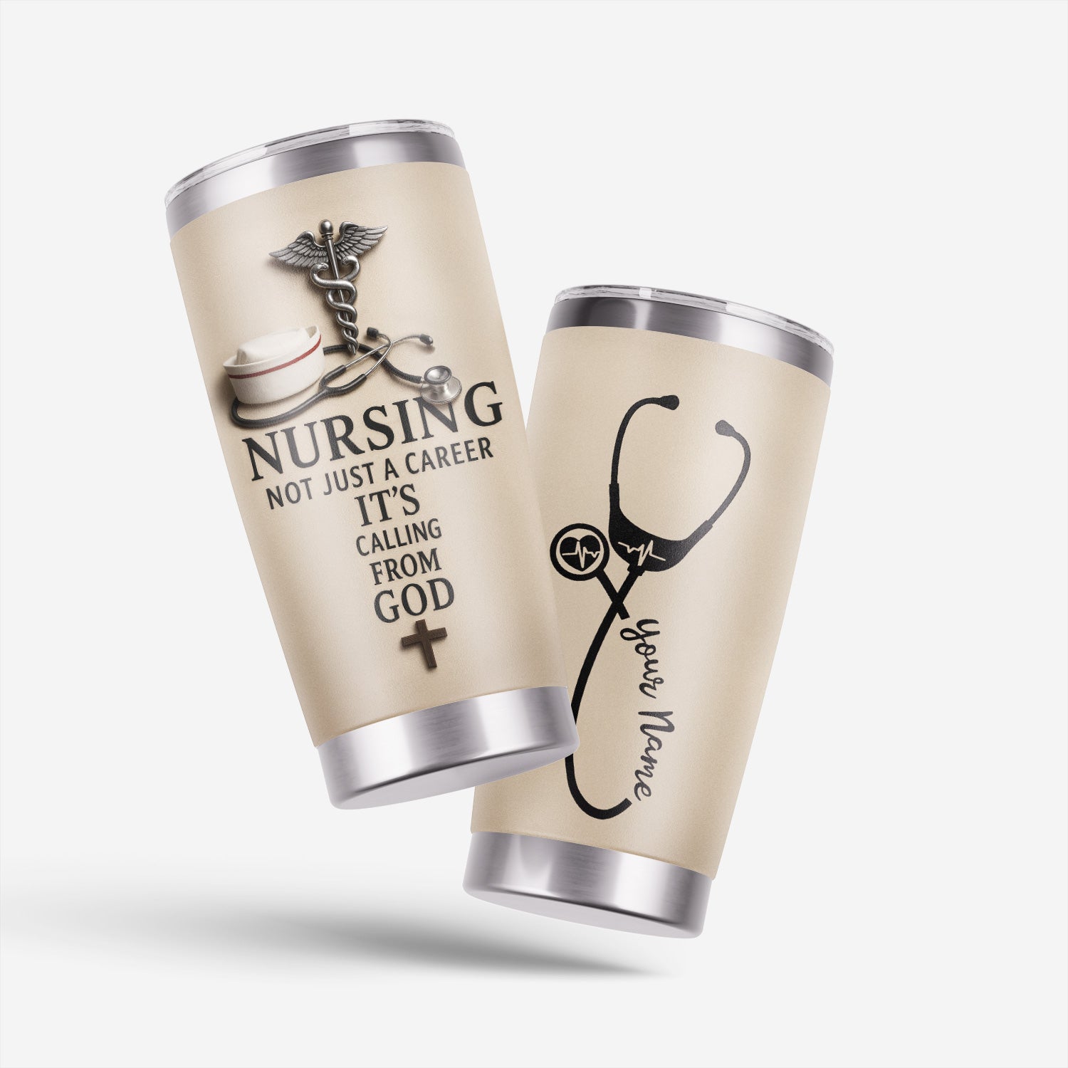 Christian Nurse Tumbler - Faith-Based Gift for RN CNA LPN - Nursing Is a Calling from God