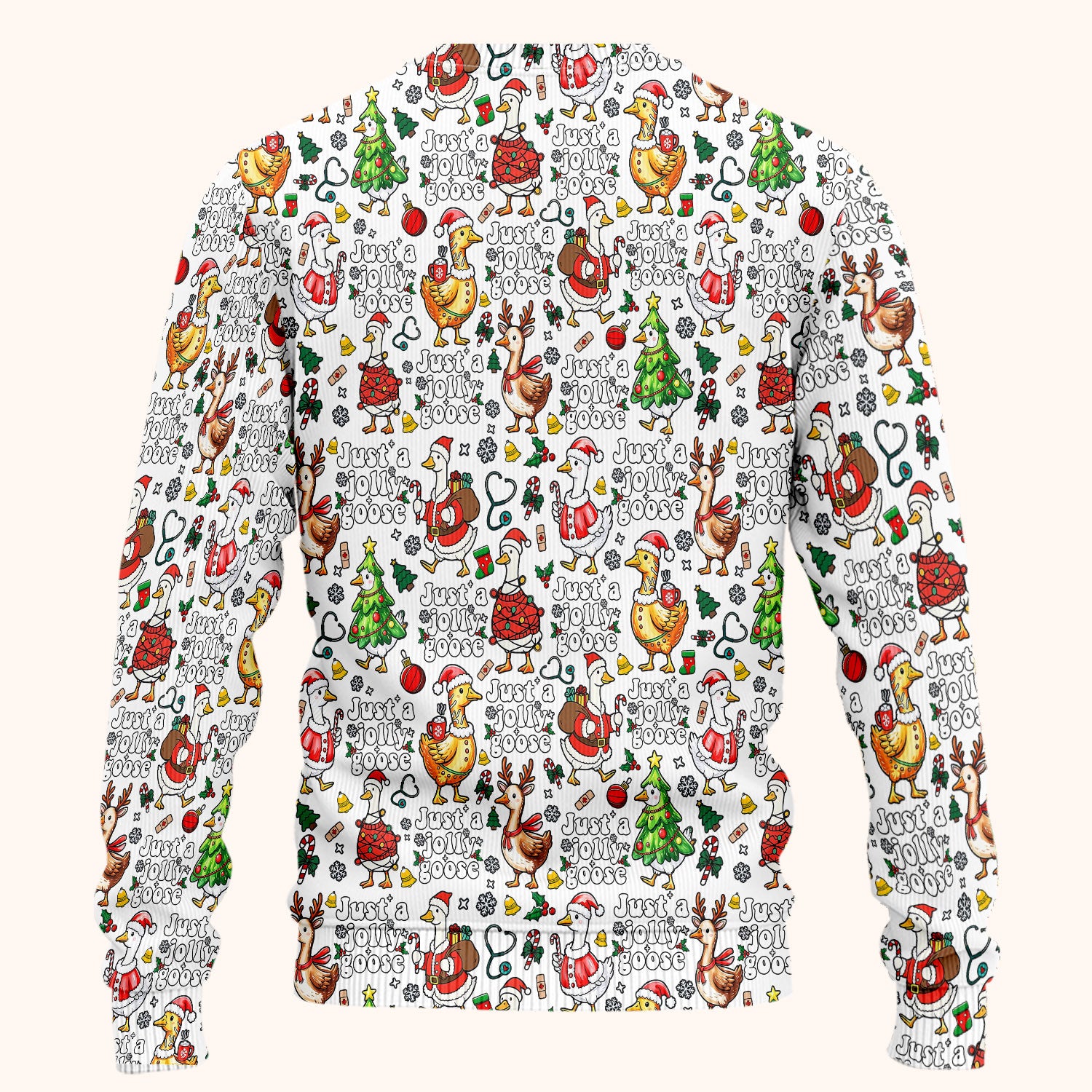 Just a Jolly Goose Funny Christmas Scrub Set - Holiday Medical Uniform for Nurse - Santa Goose Pants and Top