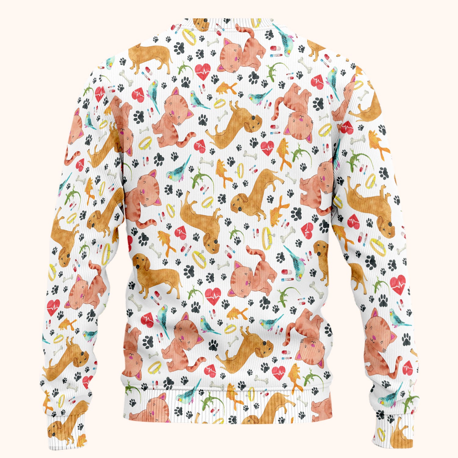 Cat Dog Veterinary Scrub Set - Cute Animal Paw Print Medical Pants and V Neck Top for Women RN CNA Vet Tech