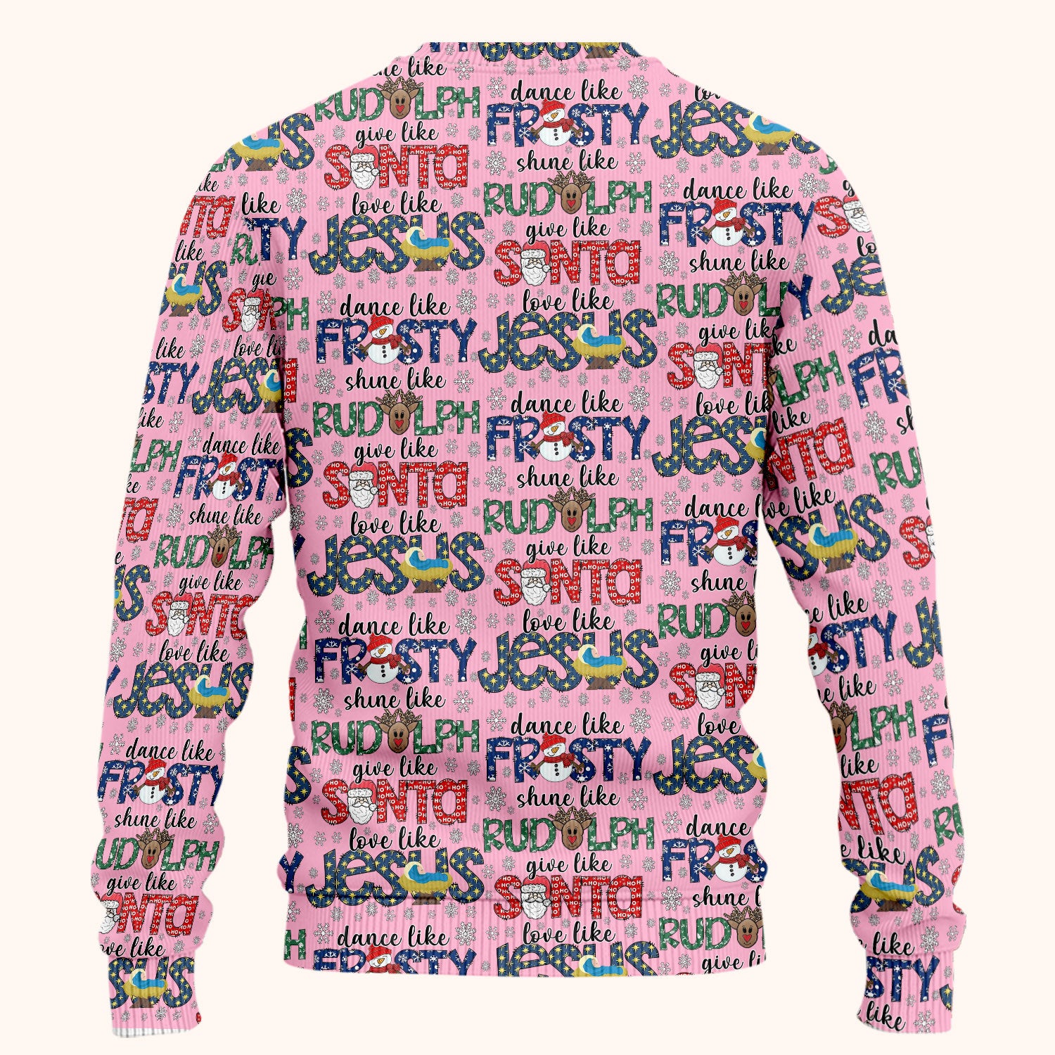 Christmas Rudolph  Women's Scrub Sets - Dance Like Frosty Shine Like Rudolph Give Like Santa Love Like Jesus - Holiday Med Uniform