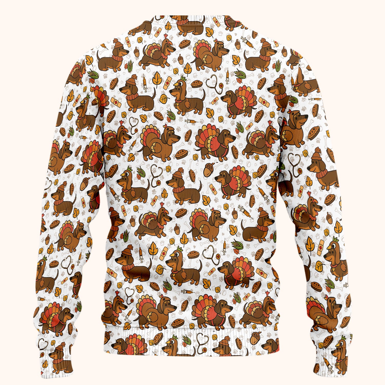 Thanksgiving Dachshund Scrubs Set - Cute Dog Turkey Medical Uniform for Nurses - Funny Holiday Gift for RN CNA LPN