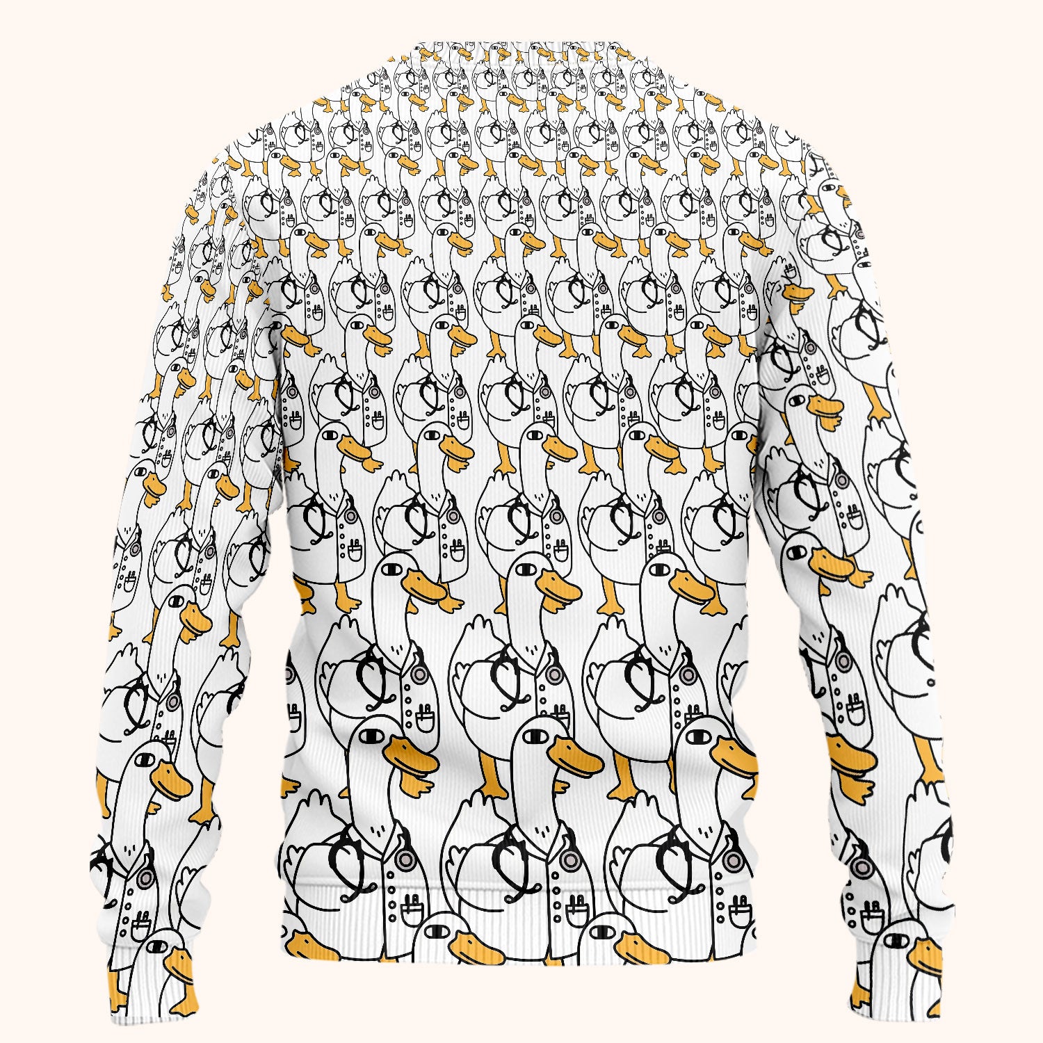 Funny Duck Scrub Set for Women - I'm a Doctor Scrubs Pants and V Neck Top - Cute Duck In The Row - Comfortable Nursing Uniform