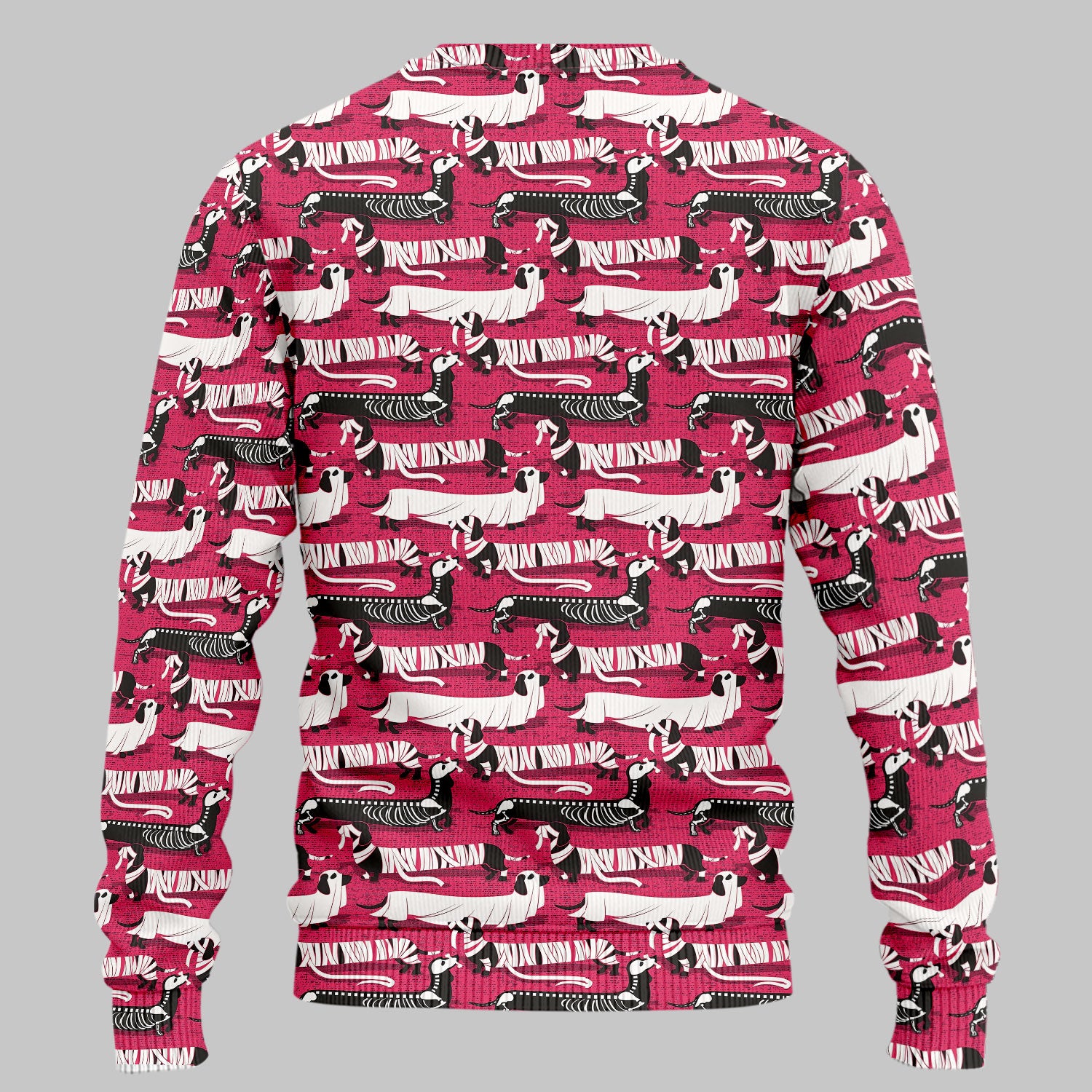 Halloween Scrub Set for Women - Spooky Skeleton Med Uniform - Dachshund Nursing Pants - Ugly Sweater for Wiener Dog Lover