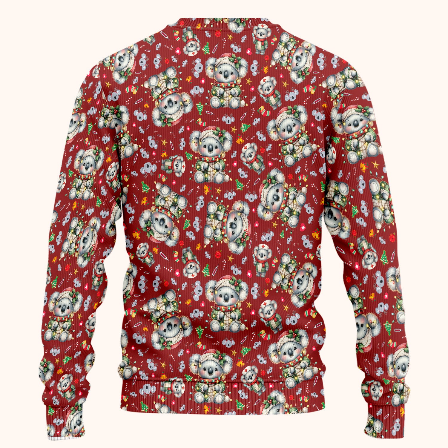 Christmas Koala Scrub Set - Cute Aussie Holiday Nursing Top and Pants - Funny Animal Medical Uniform