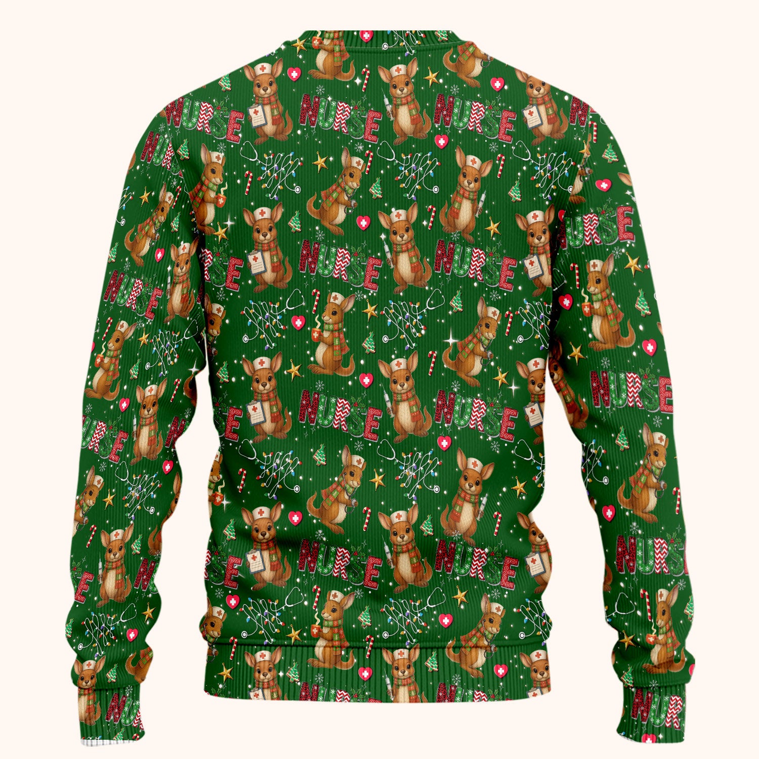 Christmas Kangaroo Nurse Scrub Set - Cute Aussie Holiday Medical Uniform - Funny Xmas Gift for Women