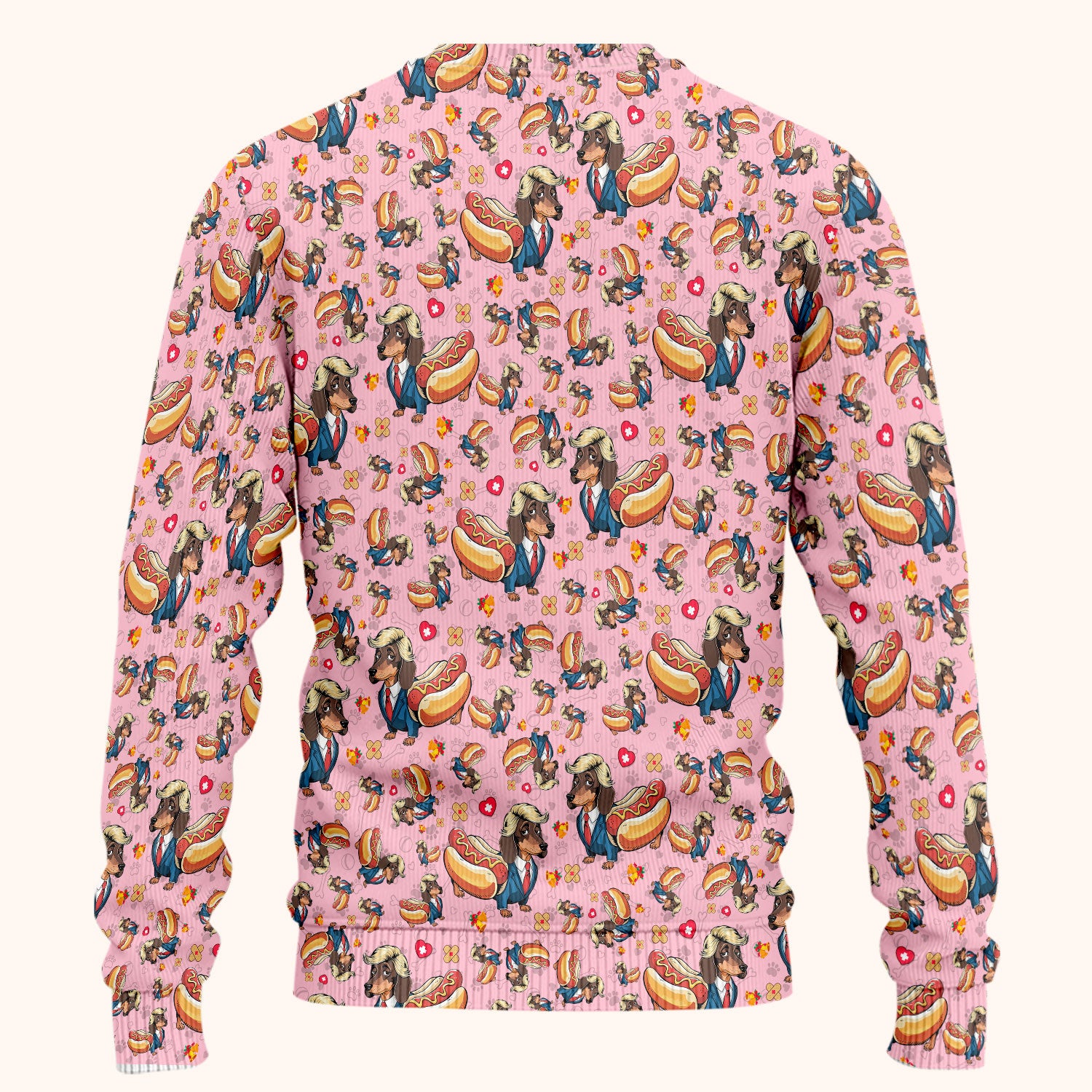 Dachshund Hot Dog Nurse Scrub Set - Funny Sausage Dog Pants and V Neck Top - Medical Uniform Gift