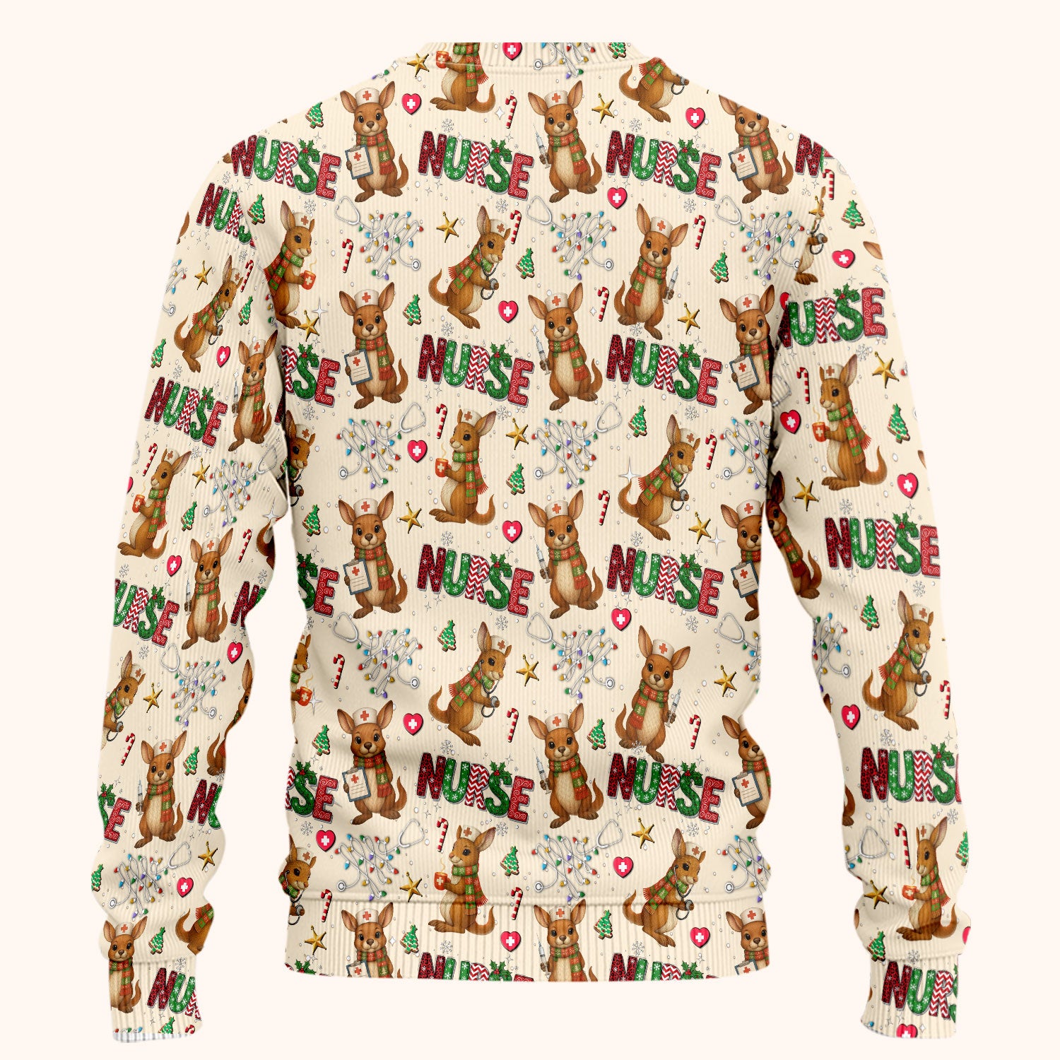 Aussie Kangaroo Christmas Scrub Set - Funny Holiday Nurse Shirt and Pants for Women - Cute Animal Medical Uniform