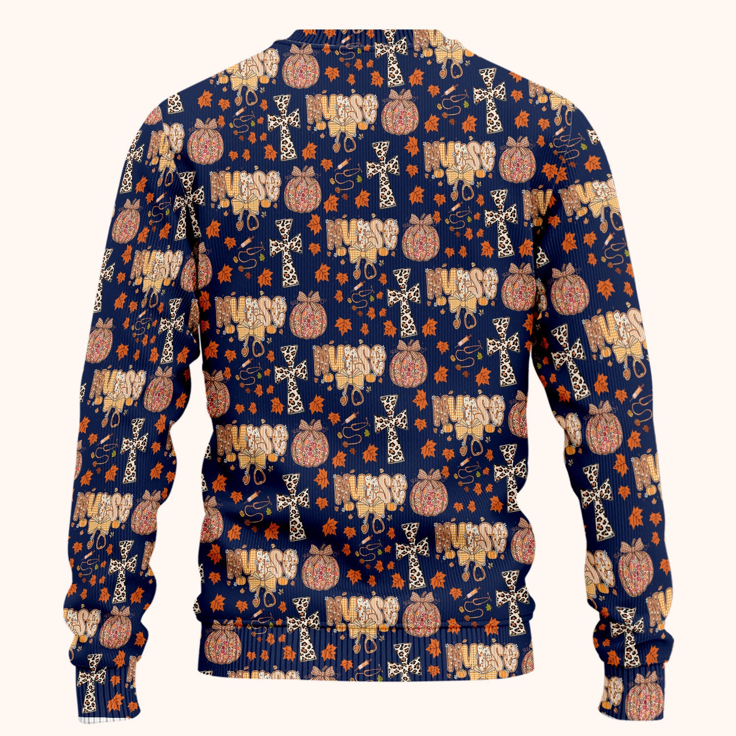 Floral Pumpkin Scrub Set for Women - Coquette Bow Thanksgiving Scrubs Pants and V Neck Top - Comfortable Medical Uniform