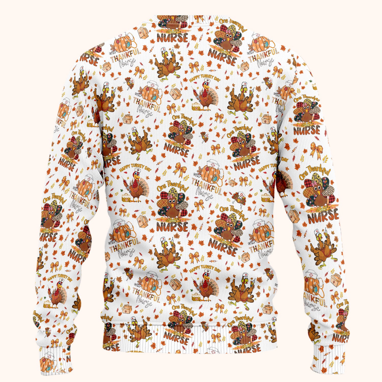 Thanksgiving Scrub Set for Women - Turkey Pumpkin Scrub Top and Pants for Nurses - Fall Med Uniform for RN CNA LPN