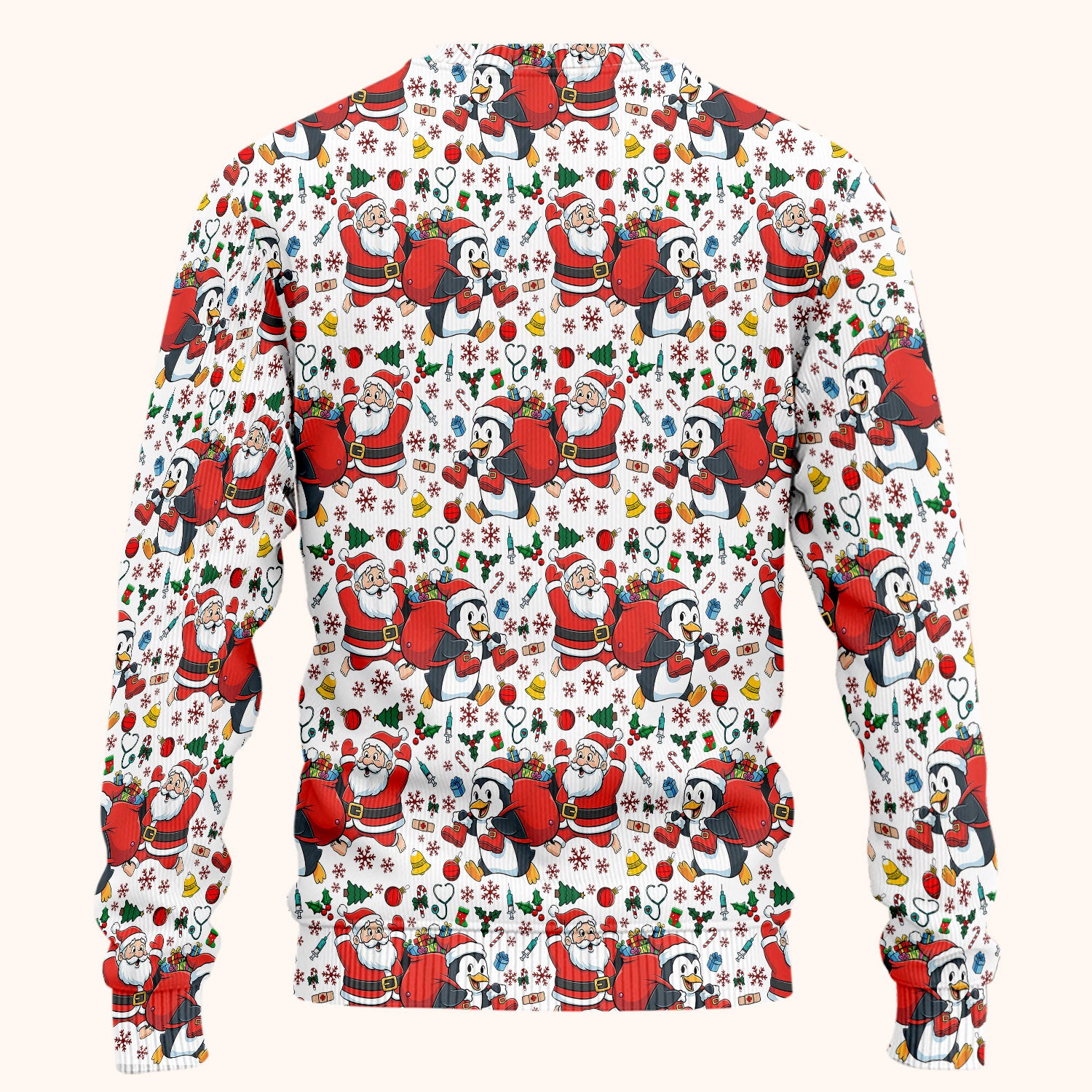 Funny Penguin Christmas Scrub Set - Santa Holiday Nurse Uniform for Women - Medical Gift for RN CNA LPN