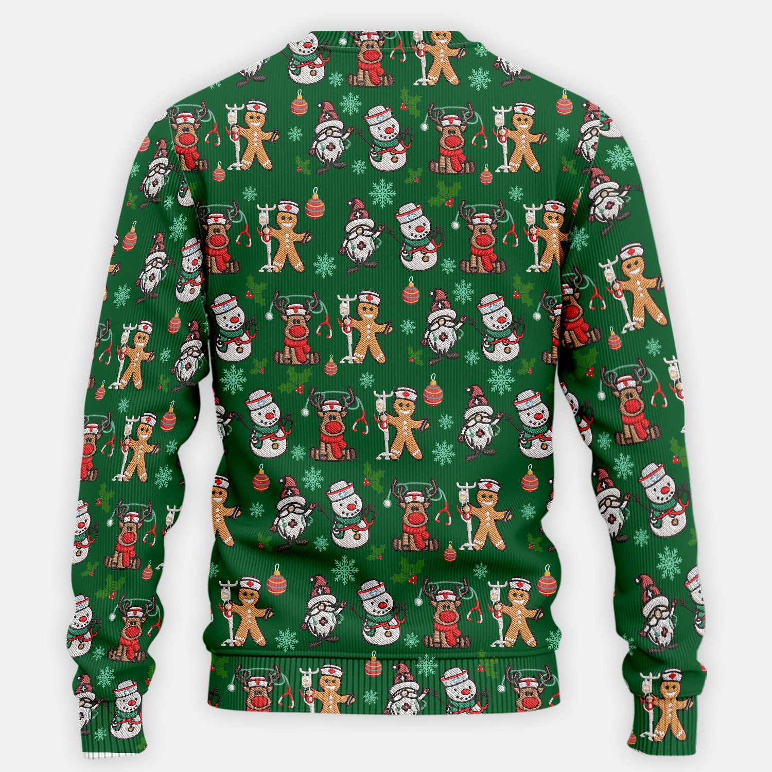 Reindeer Christmas Women's Scrub Sets - Gingerbread Cookies and Santa Claus Medical Uniform - Comfortable Scrubs for Nurses