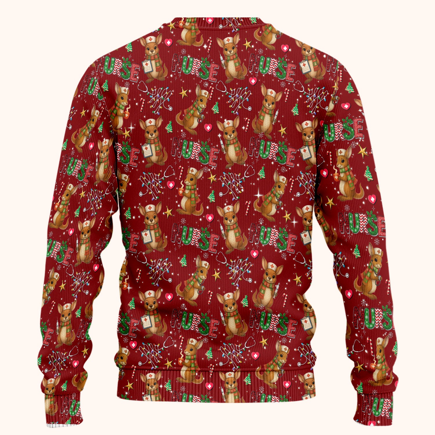 Christmas Kangaroo Nurse Scrub Set - Cute Aussie Holiday Medical Uniform - Funny Xmas Gift for Women