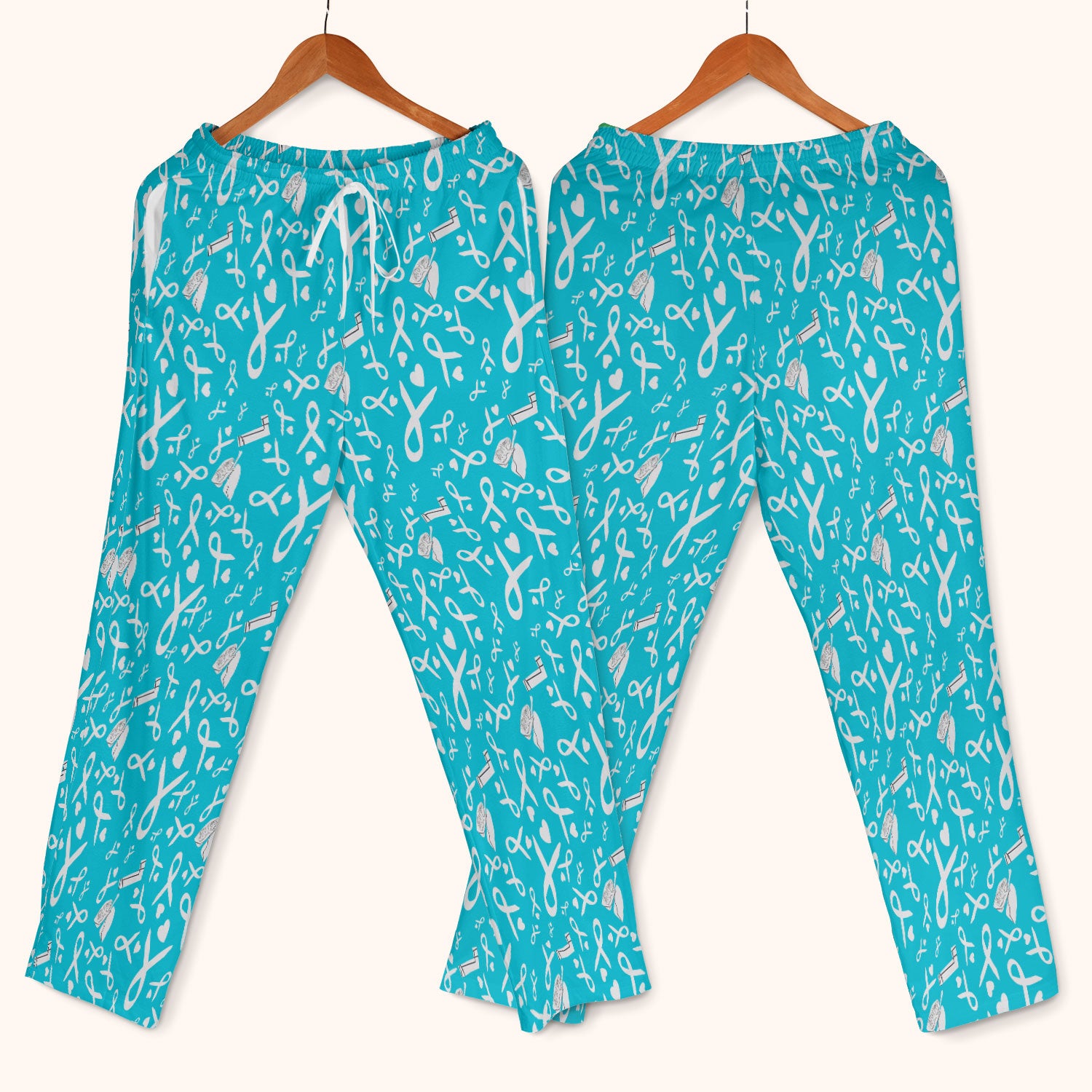Lung Cancer Awareness Scrub Set for Women - Gray Ribbon Inhaler and Lungs Scrubs Pants and V Neck Top - COPD Asthma Med Uniform