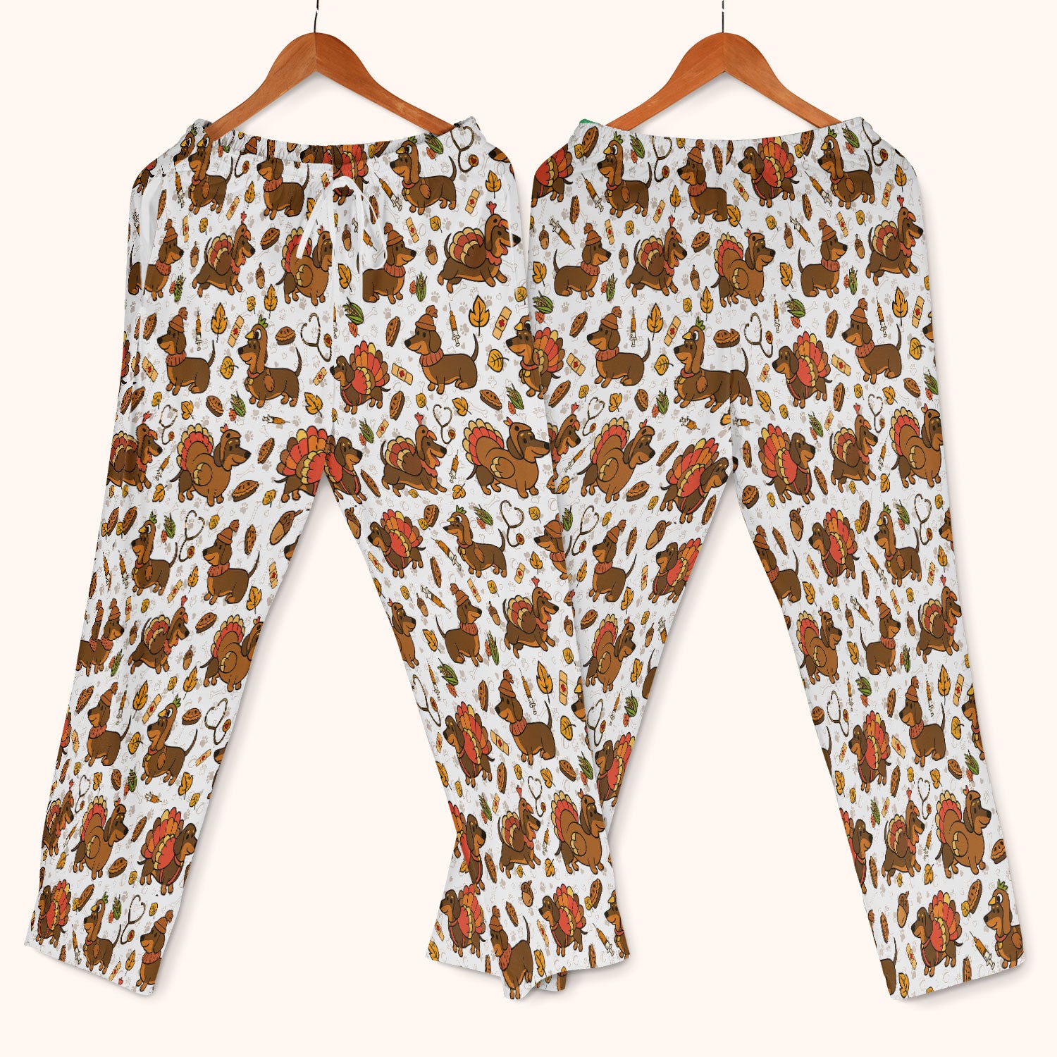 Thanksgiving Dachshund Scrubs Set - Cute Dog Turkey Medical Uniform for Nurses - Funny Holiday Gift for RN CNA LPN