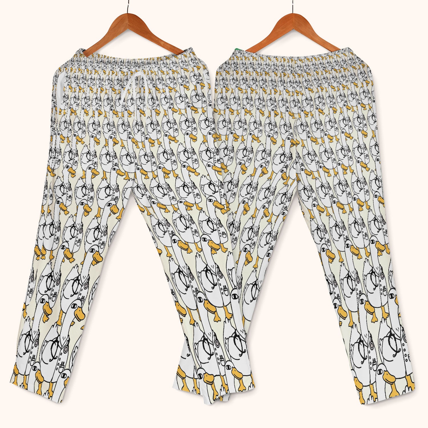 Funny Duck Scrub Set for Women - I'm a Doctor Scrubs Pants and V Neck Top - Cute Duck In The Row - Comfortable Nursing Uniform