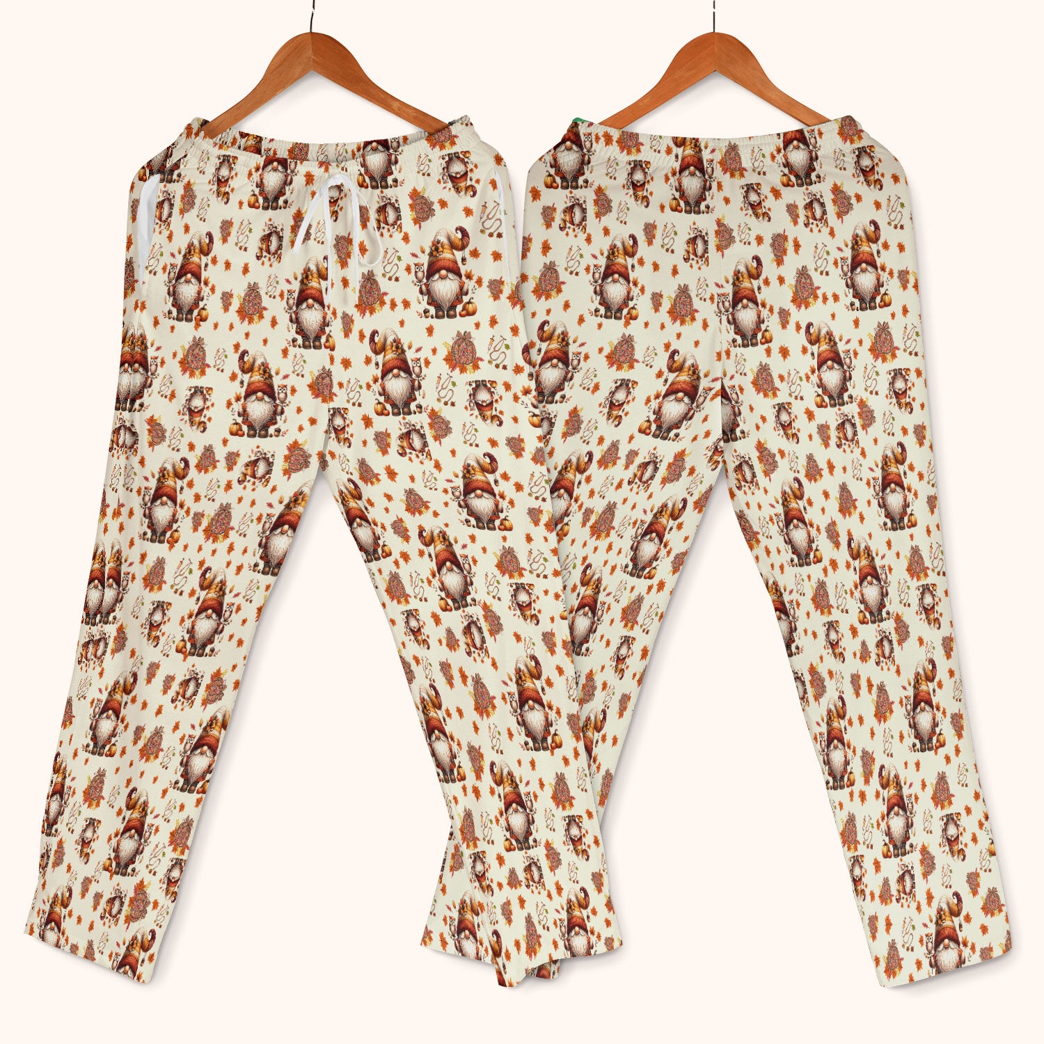 Autumn Leaves Pumpkin Scrubs Set for Women - Gnome Scrubs for Nurse Mama - Breathable Fabrics Nursing Uniform